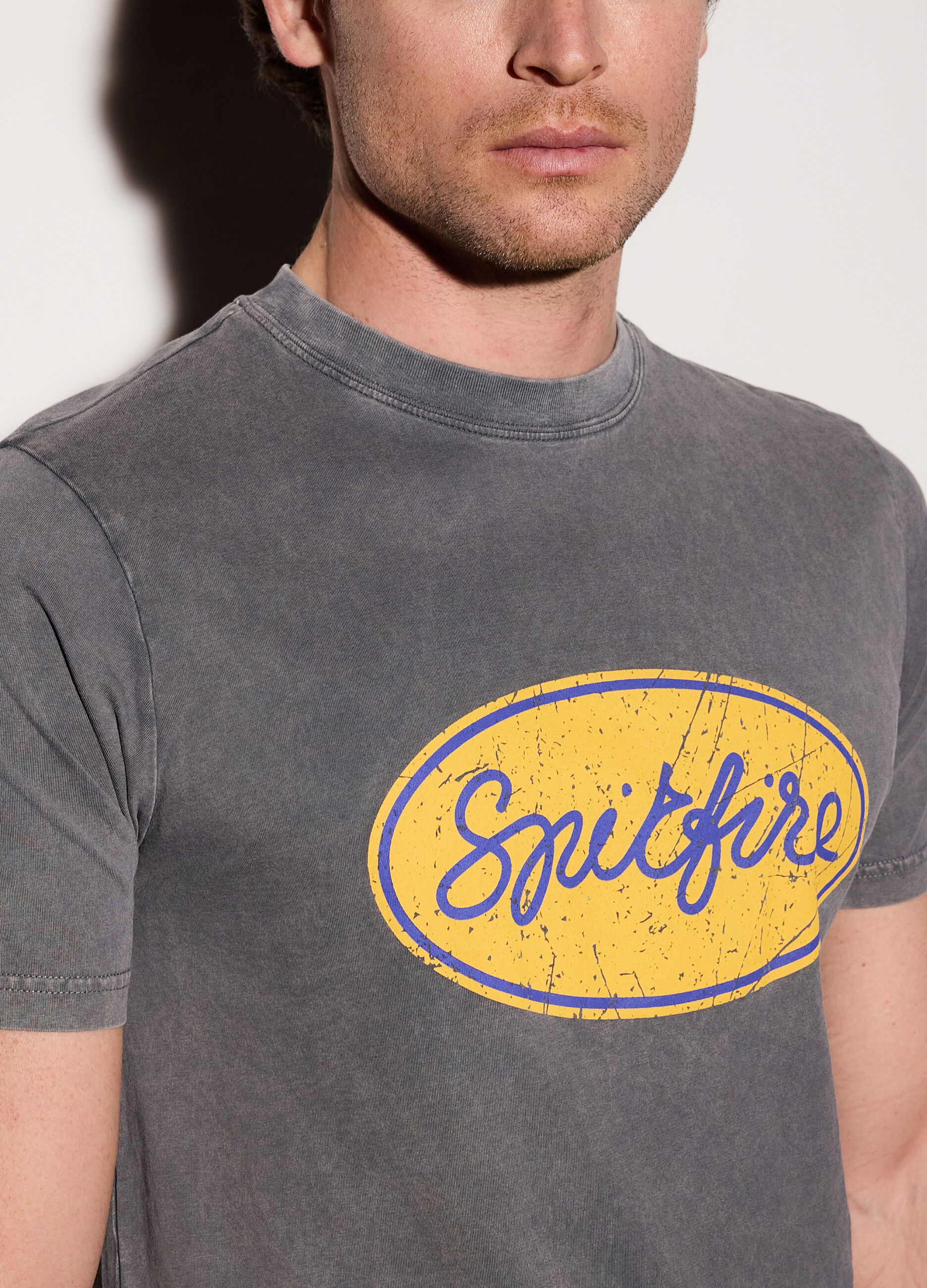 T-shirt in jersey di cotone con stampa uomo