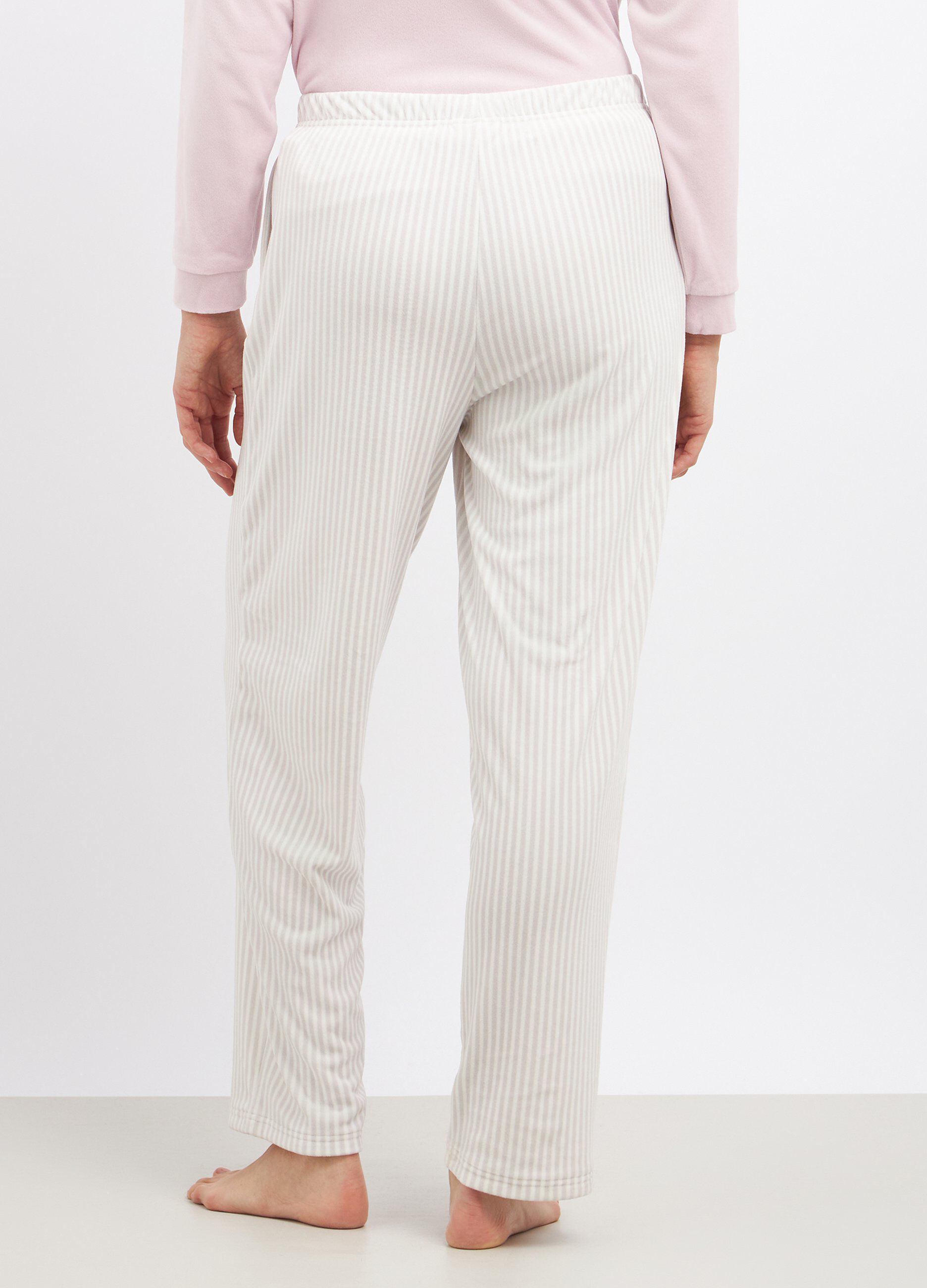 Pantaloni lunghi pigiama in velour stretch donna_1