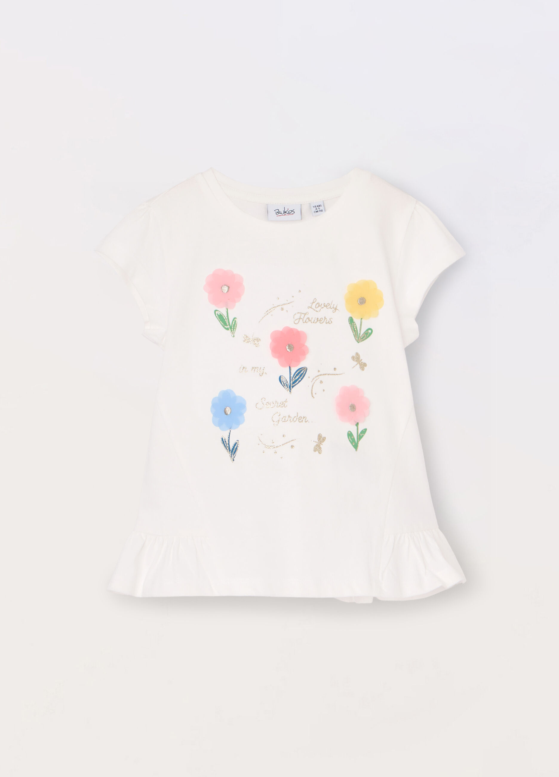 T-shirt in jersey di puro cotone bambina_0