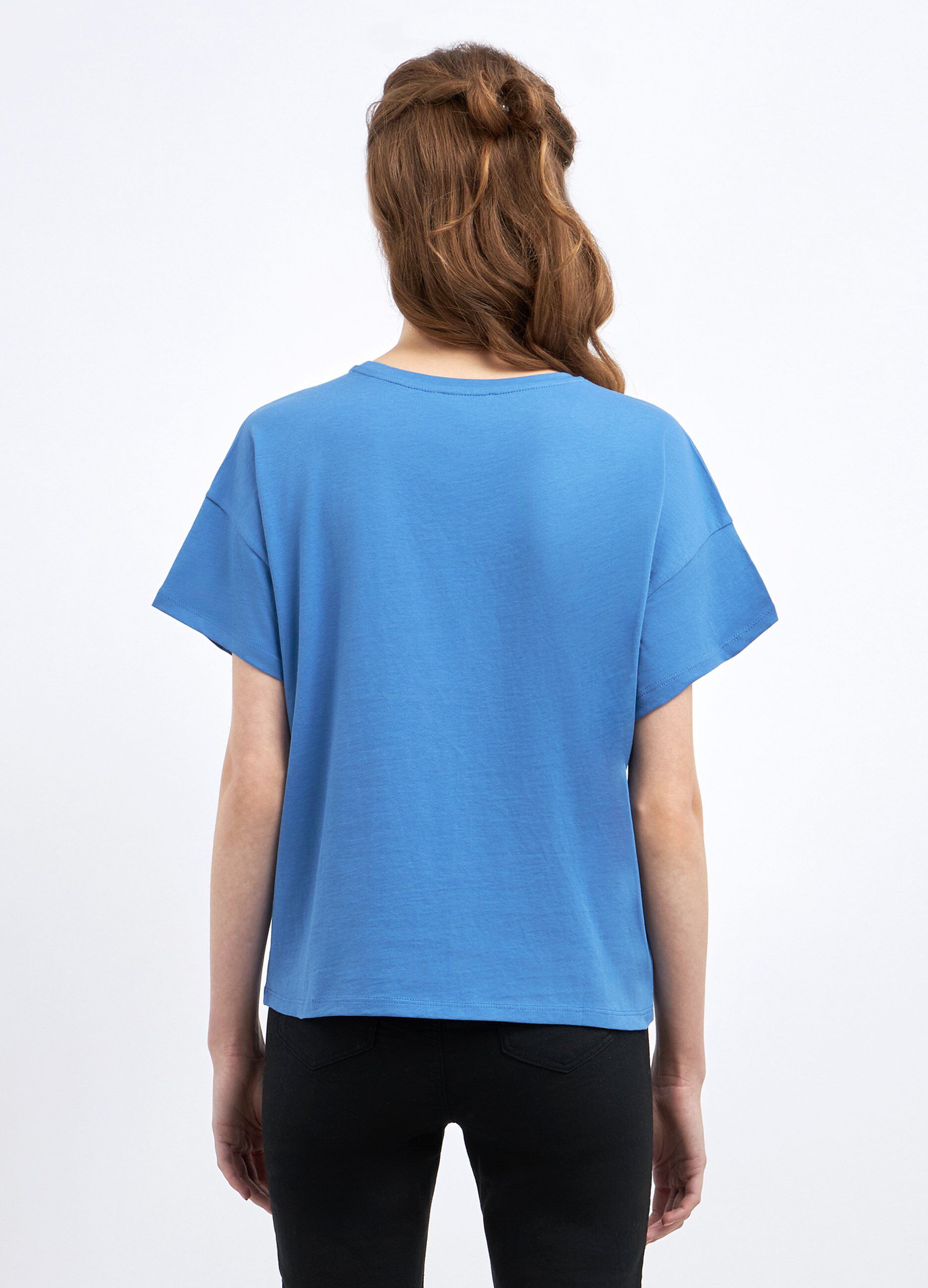 T-shirt in puro jersey di cotone con stampa donna_1