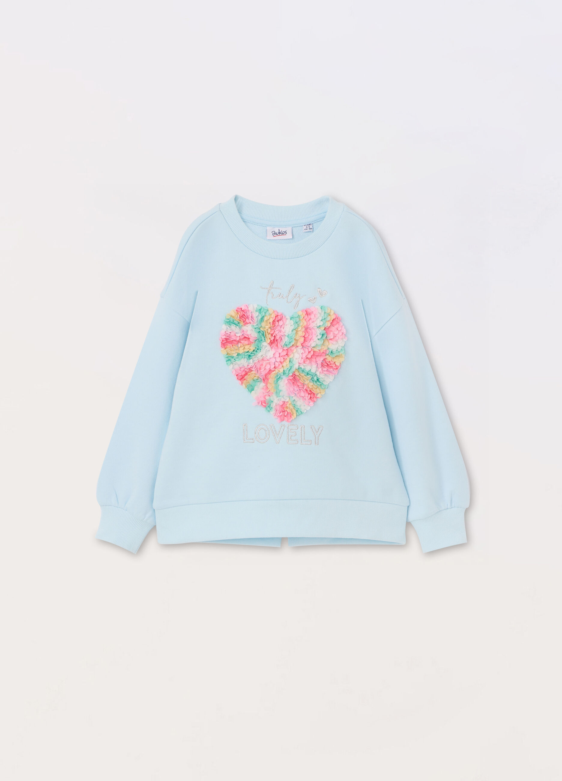Felpa in french terry di misto cotone bambina_0