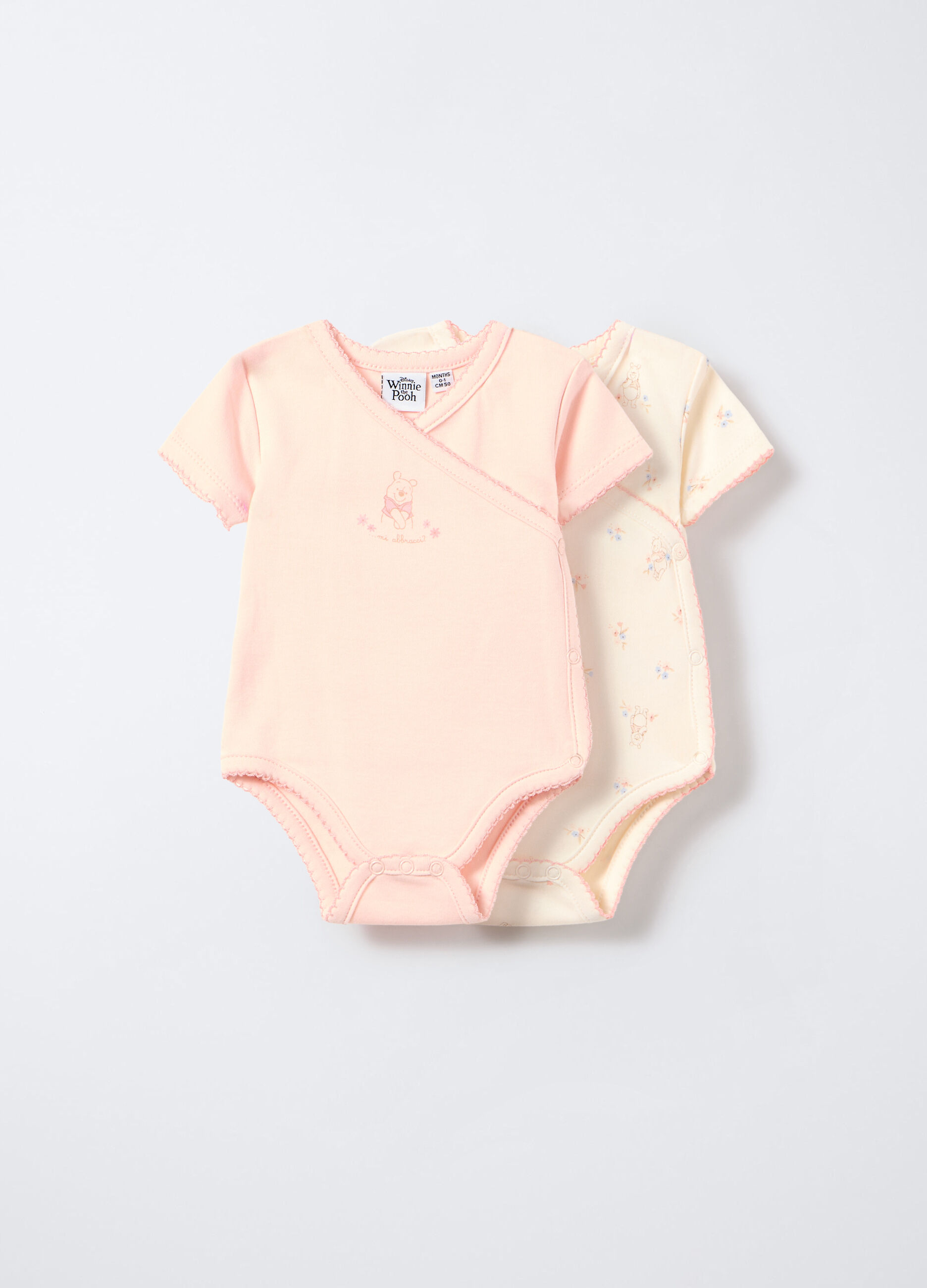 Pack 2 body Disney incrociati in interlock di puro cotone neonata_0