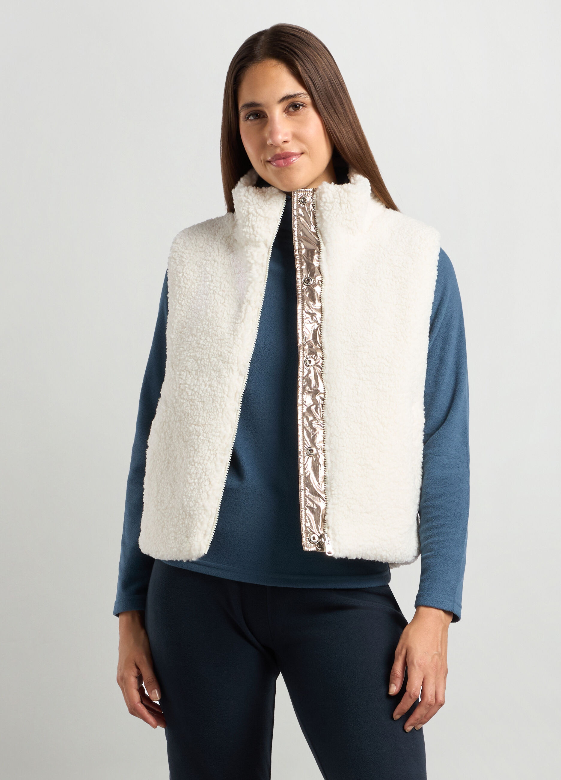 Giubbino imbottito sherpa donna_0