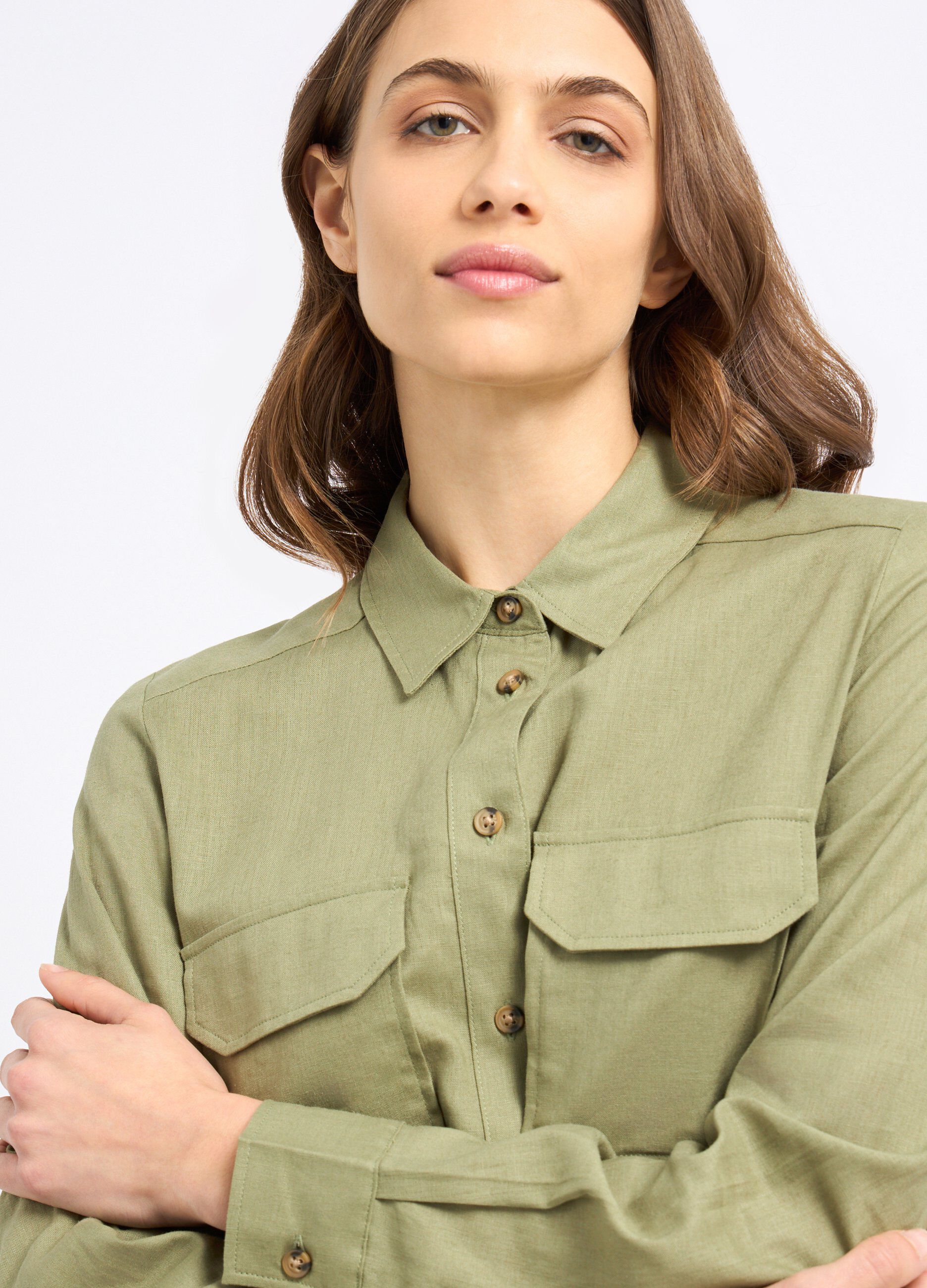 Camicia in misto lino donna_2
