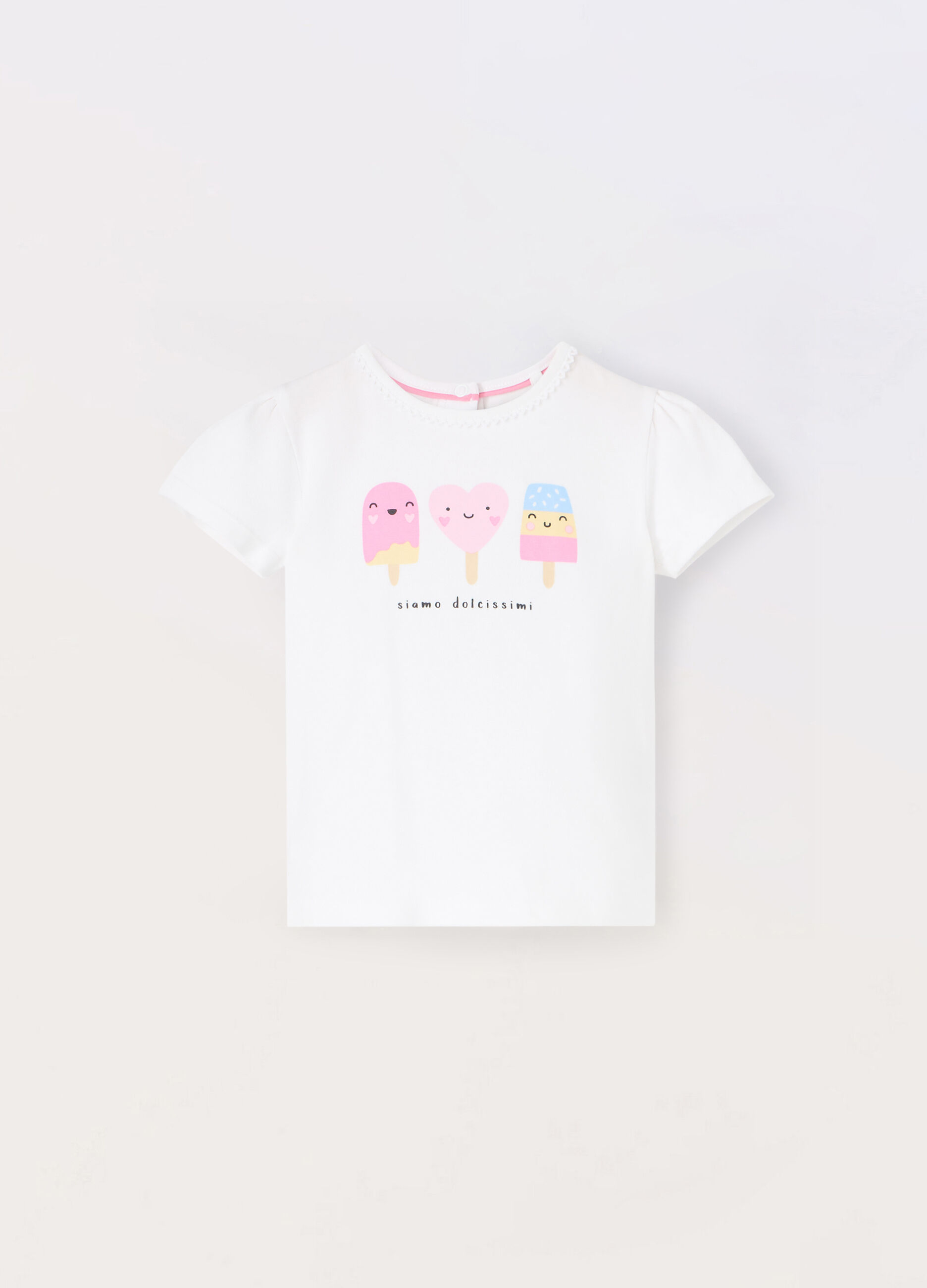 T-shirt in jersey di cotone stretch neonata_0