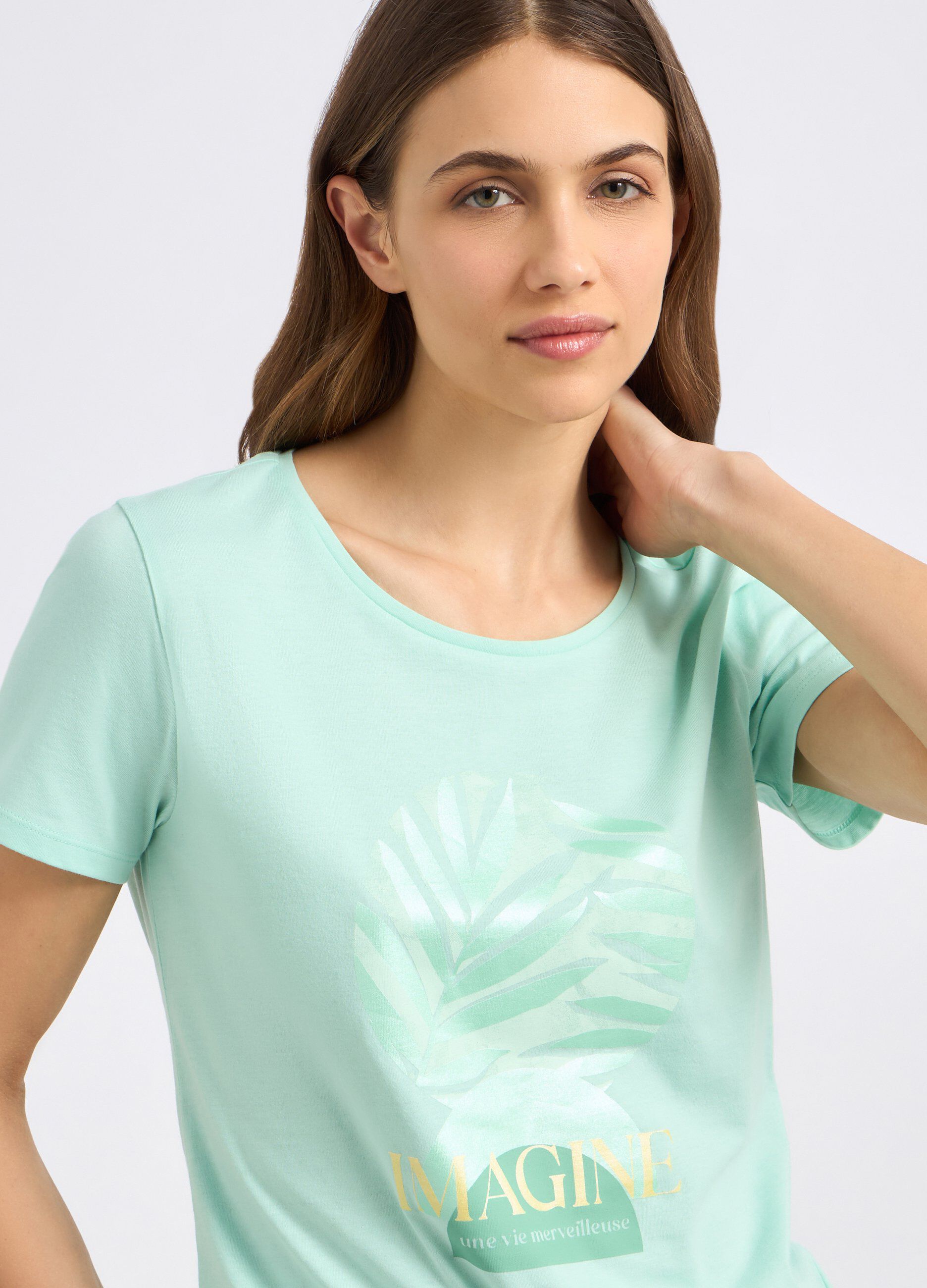 T-shirt in puro cotone con stampa donna_2