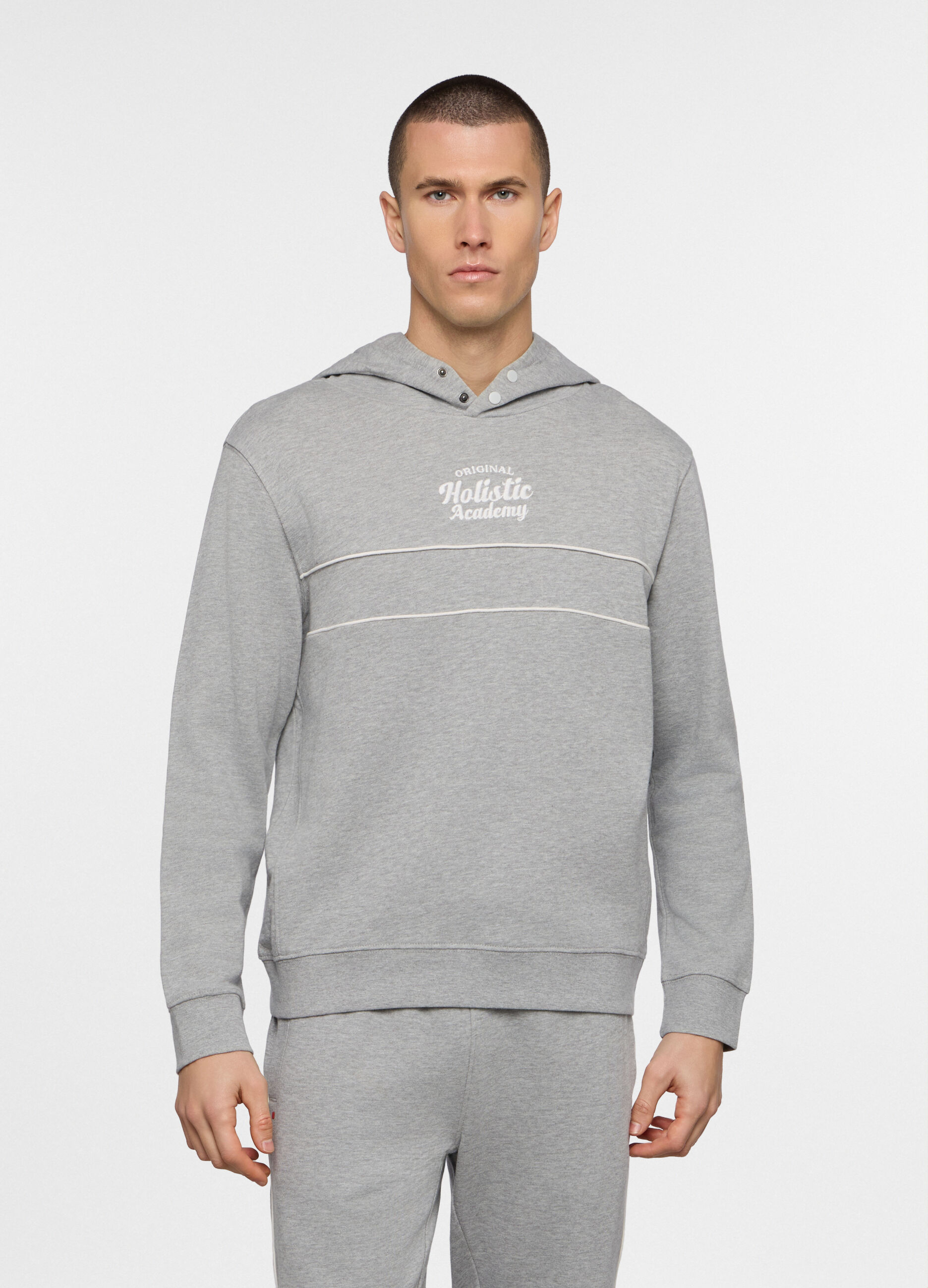 Felpa con cappuccio in misto cotone_0