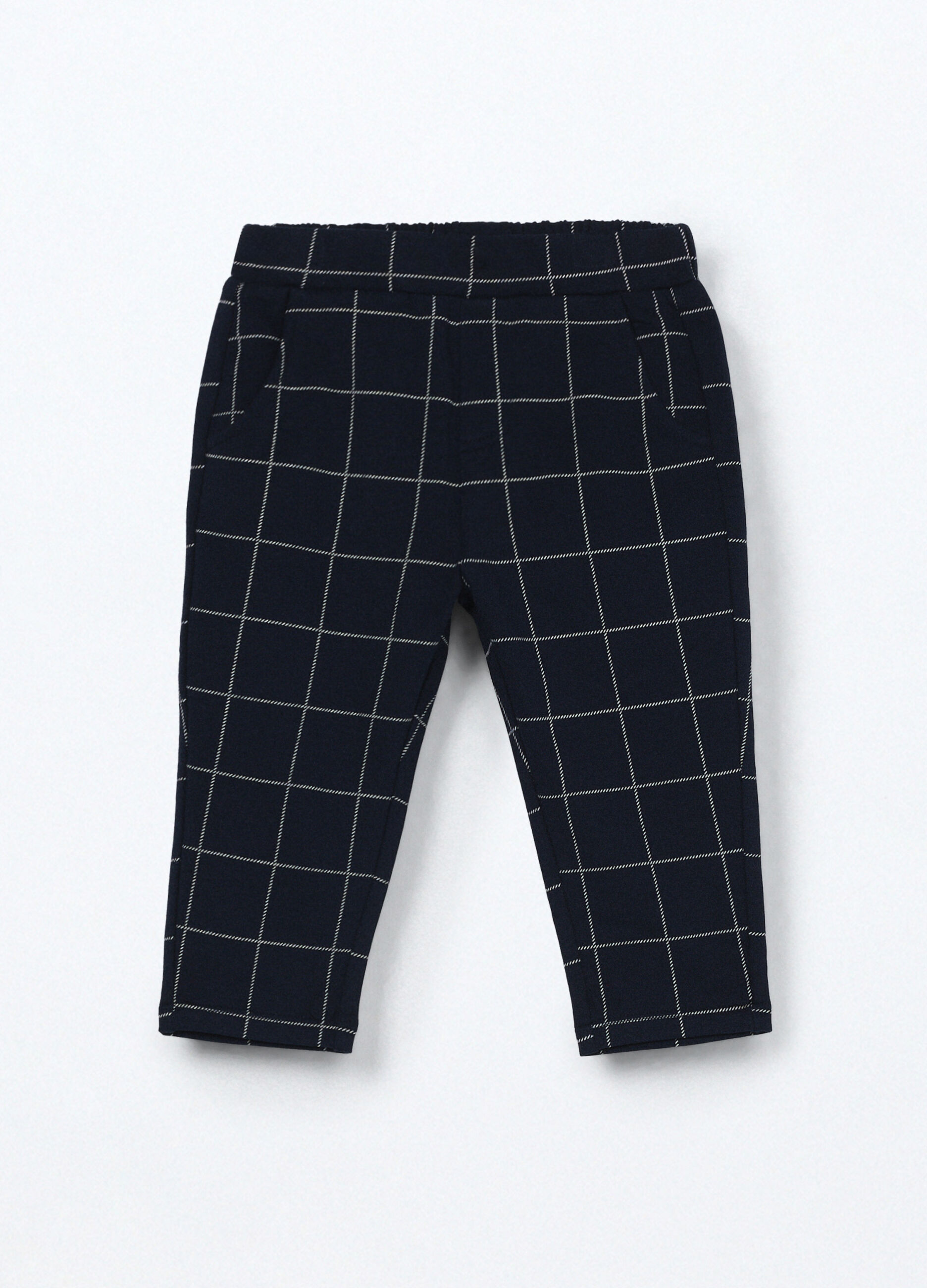 Pantaloni in cotone fleece stretch neonato_0