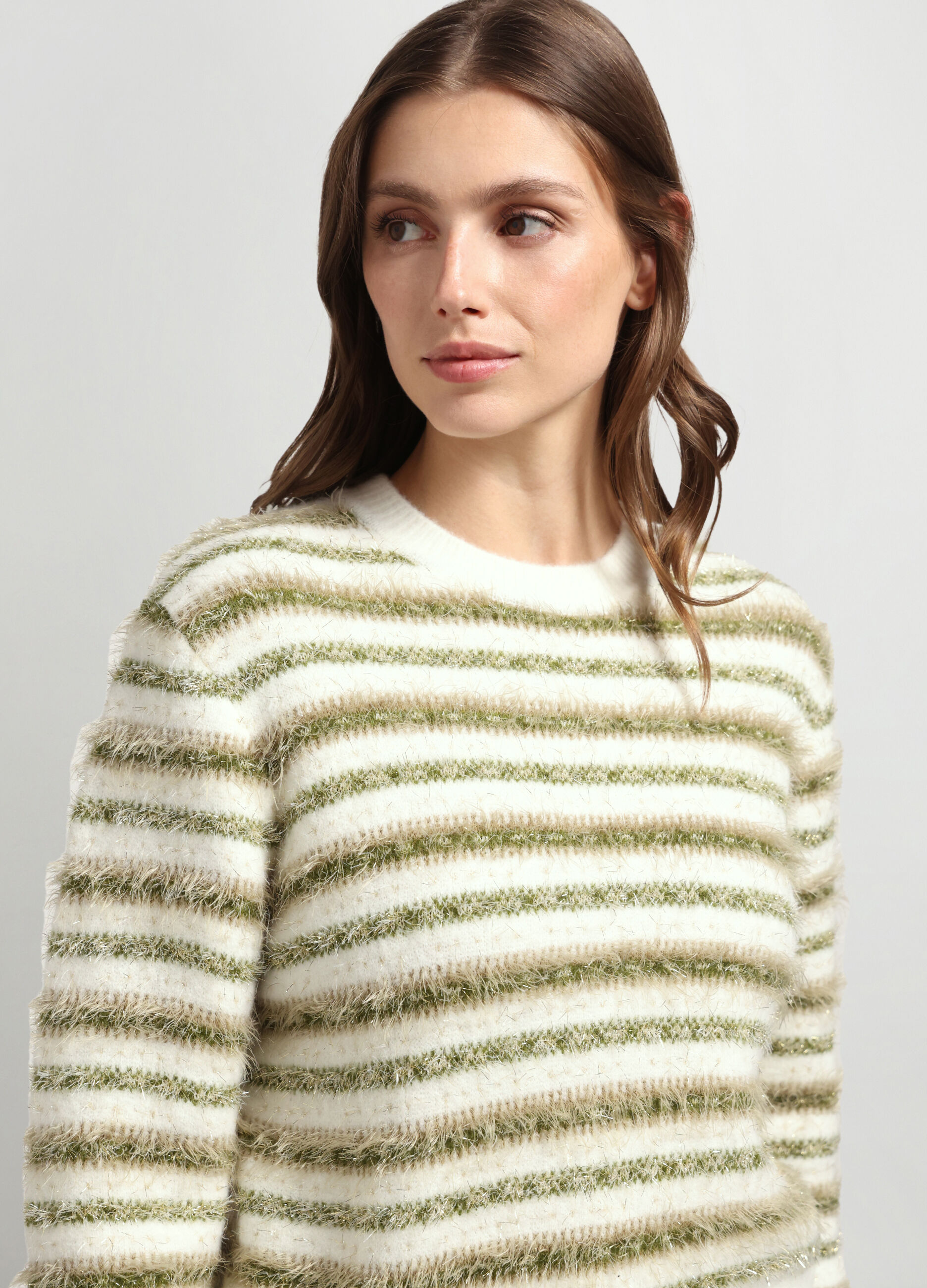 Tricot a righe misto lana donna_2