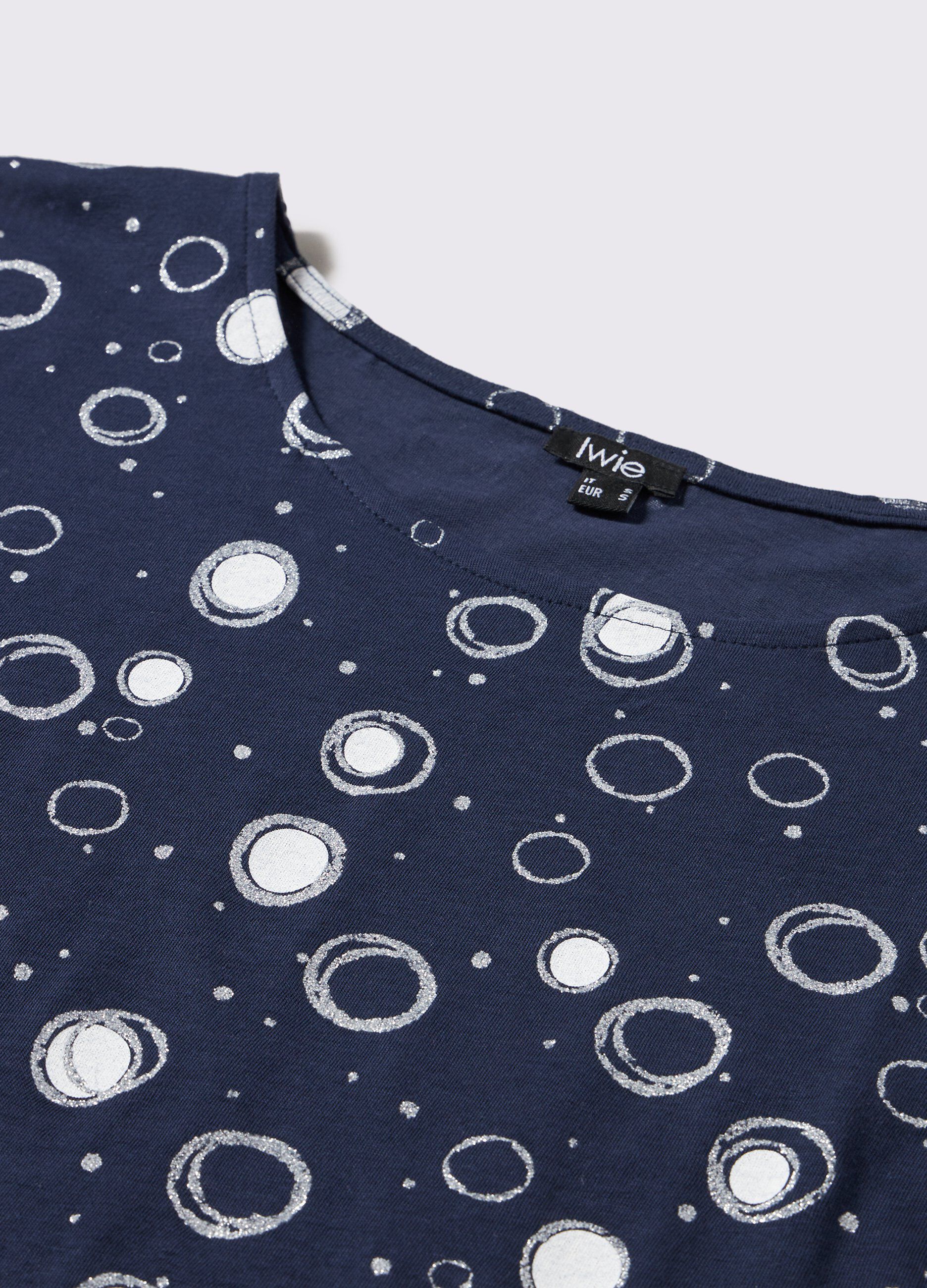T-shirt in puro cotone con stampa glitter donna_1