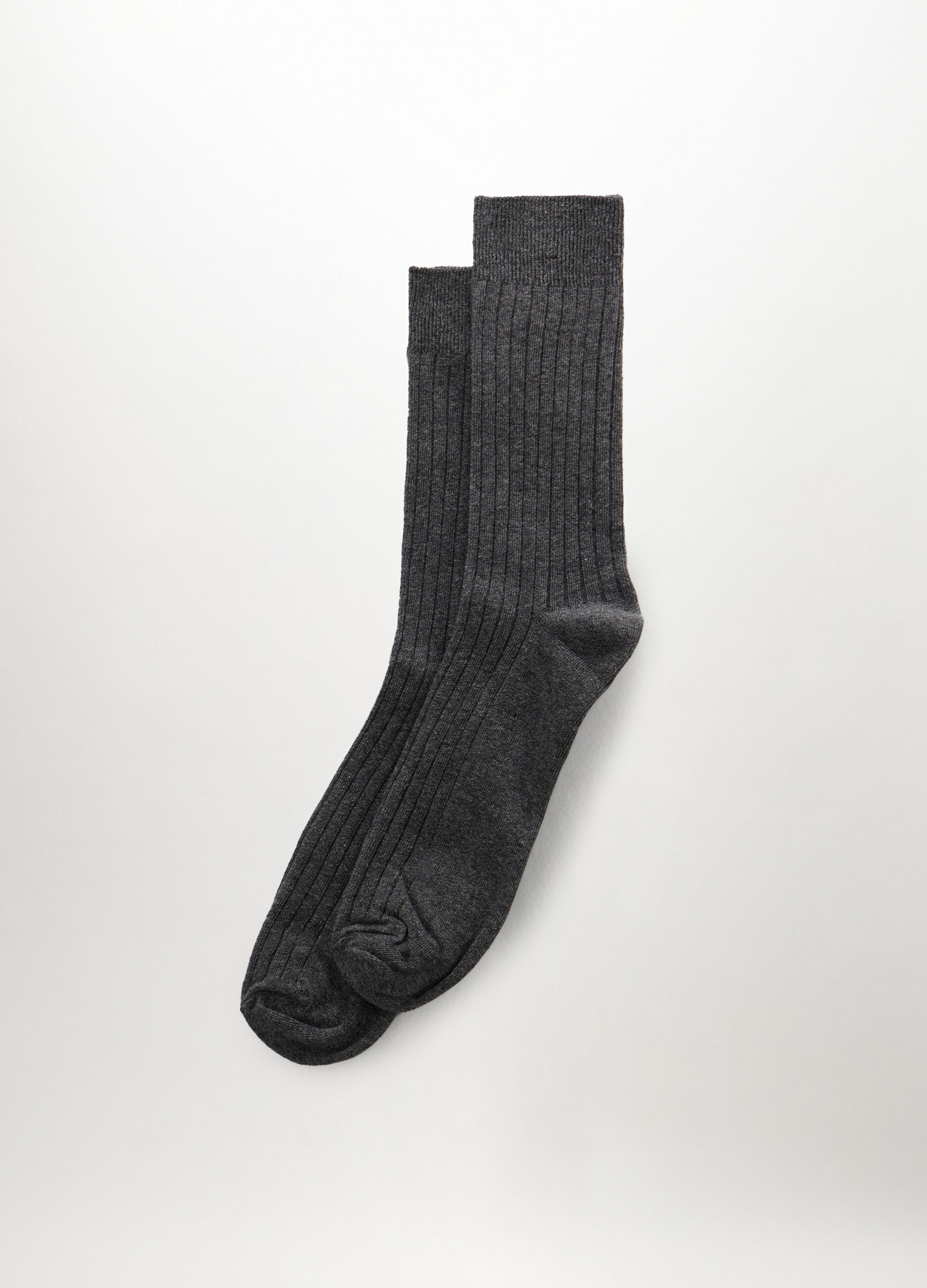 Calze corte in misto cotone a coste uomo_0