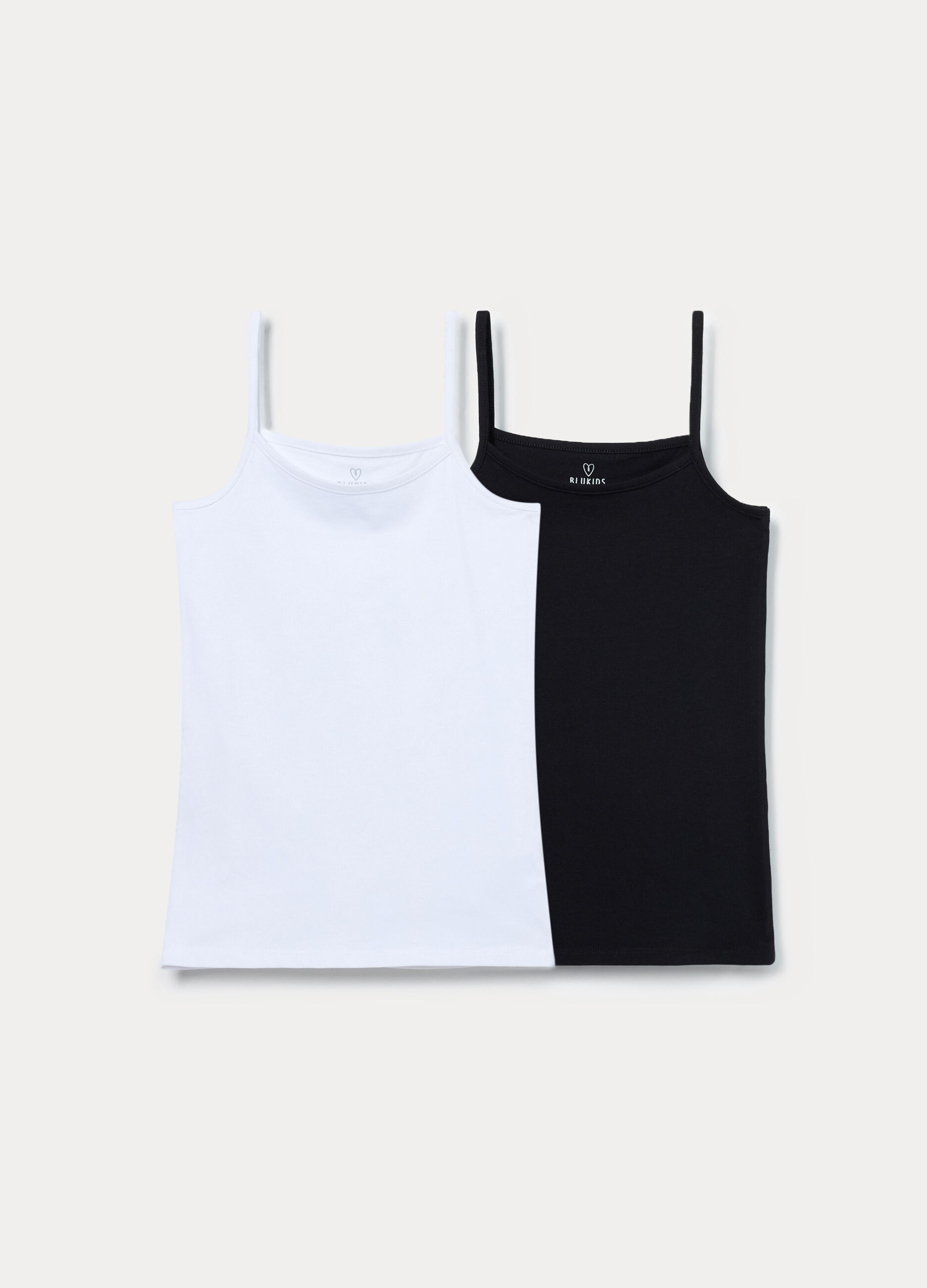Pack 2 canotte intime in jersey di cotone stretch ragazza_0