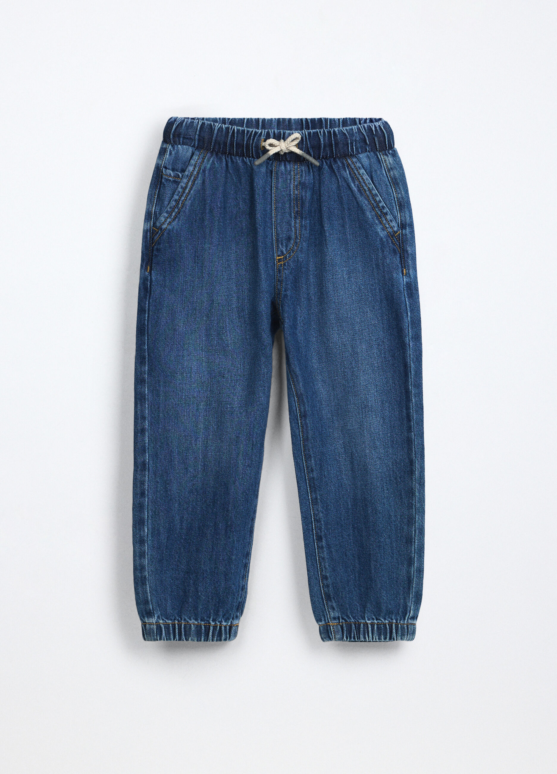 Jogger in denim misto cotone bambino_0