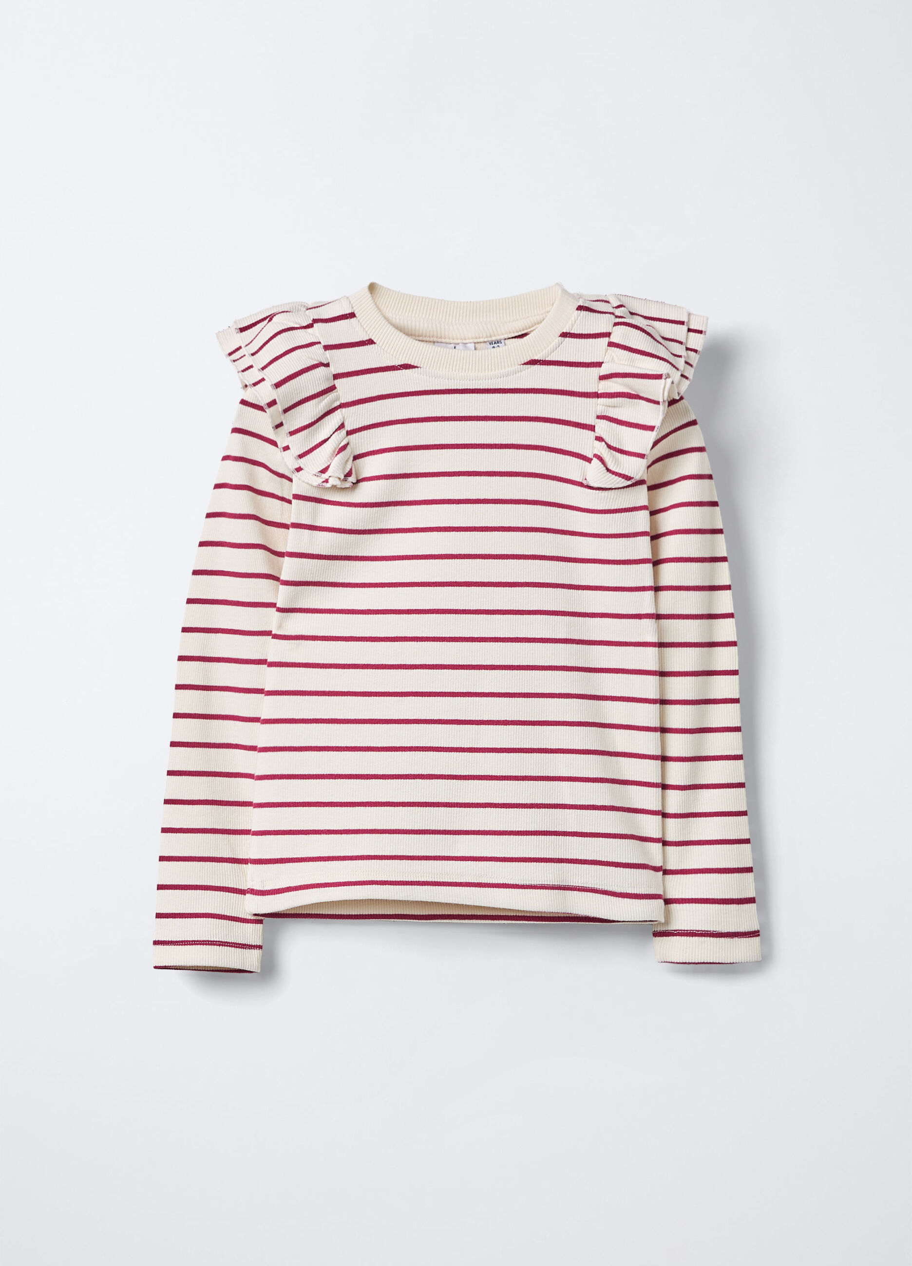 T-shirt in costina di cotone stretch bambina_0