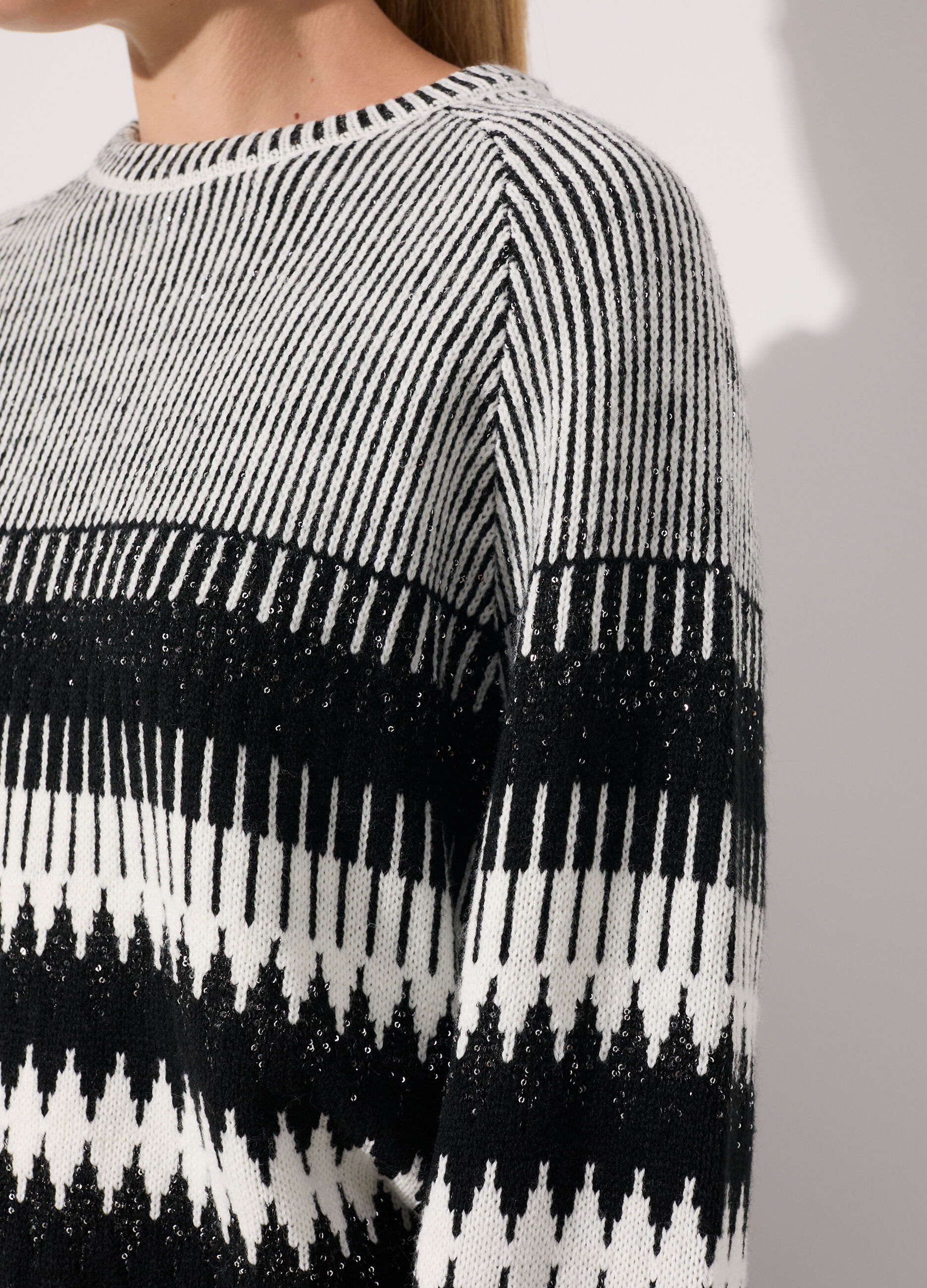 Maglione misto lana con paillettes donna_3