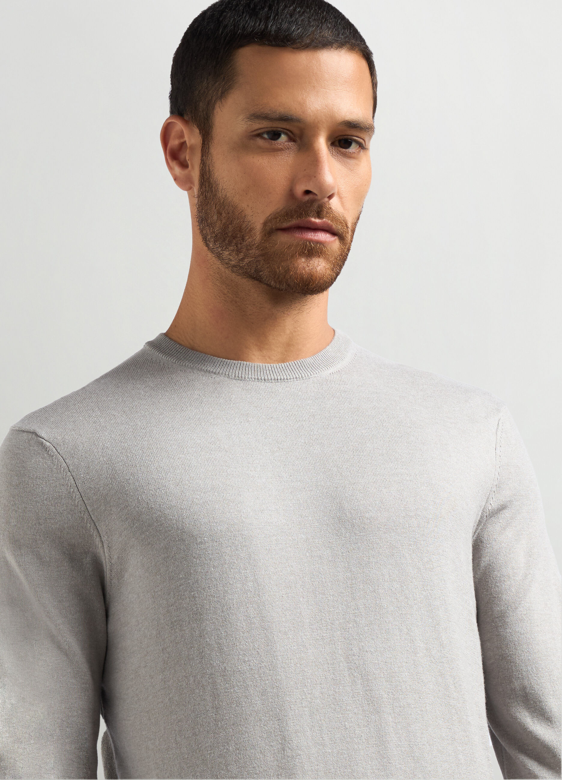 Maglione girocollo misto cotone uomo_2