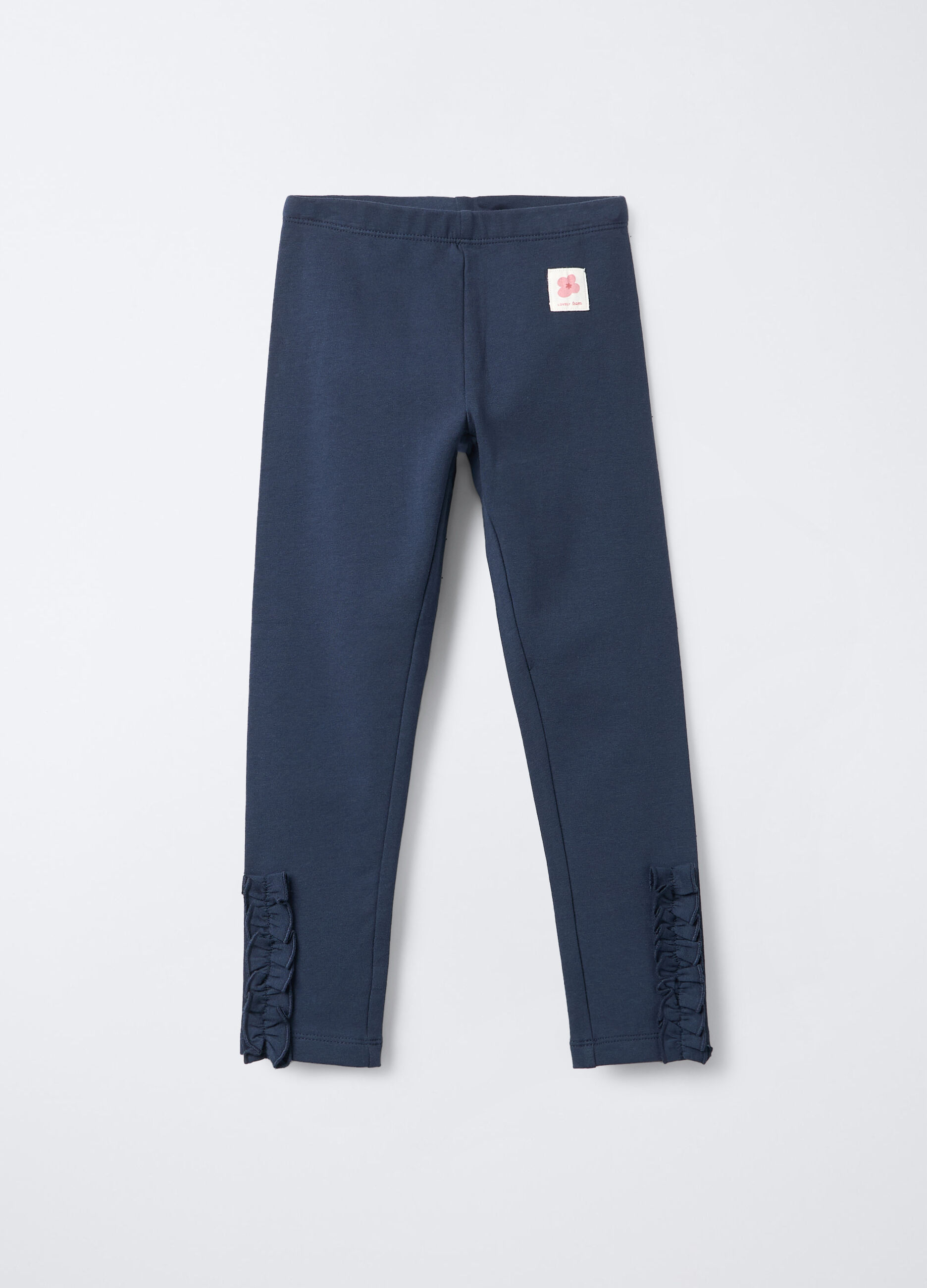 Leggings in cotone garzato stretch Fit Slim bambina_0