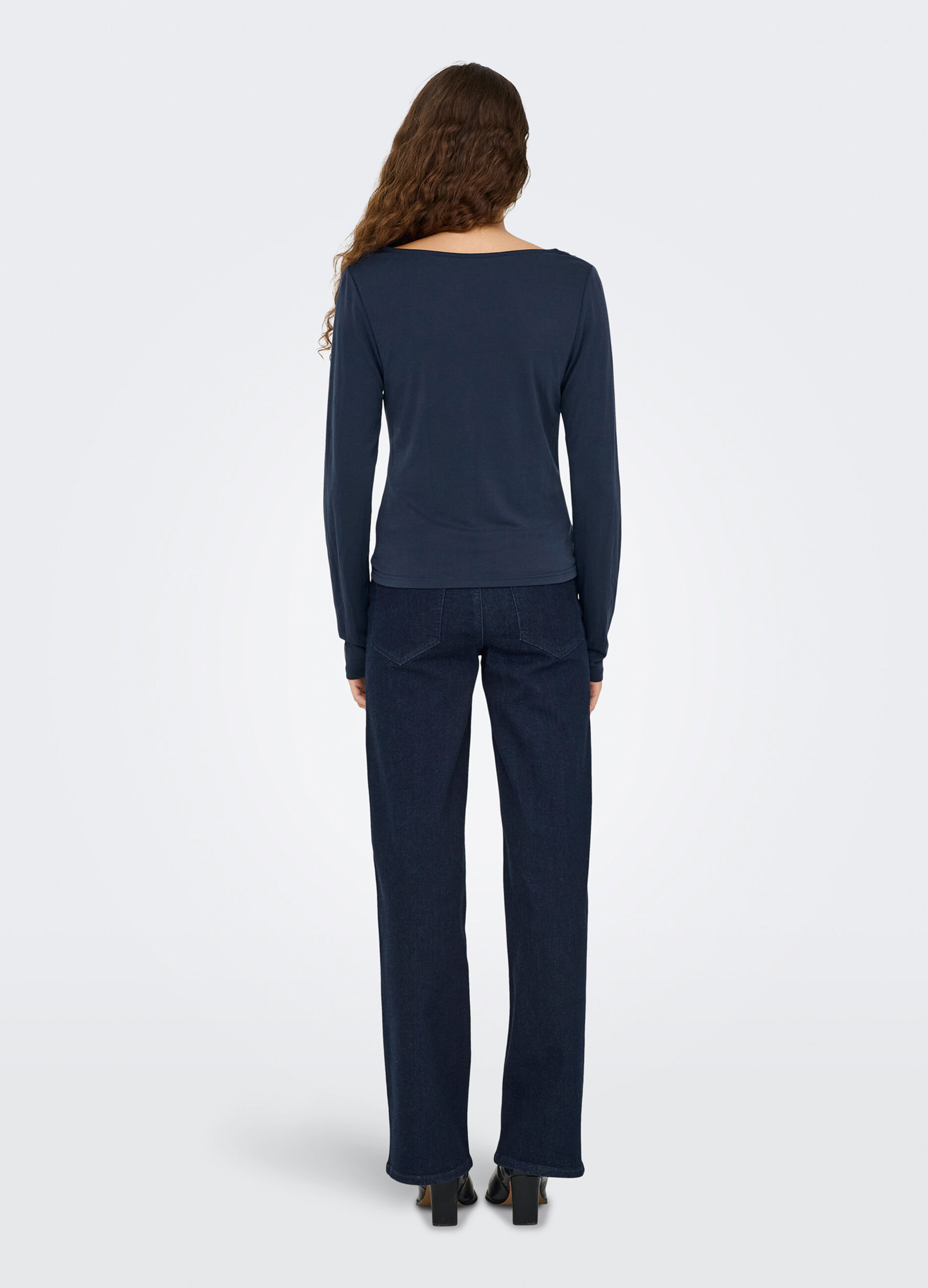 T-shirt con scollo drappeggiato donna_1