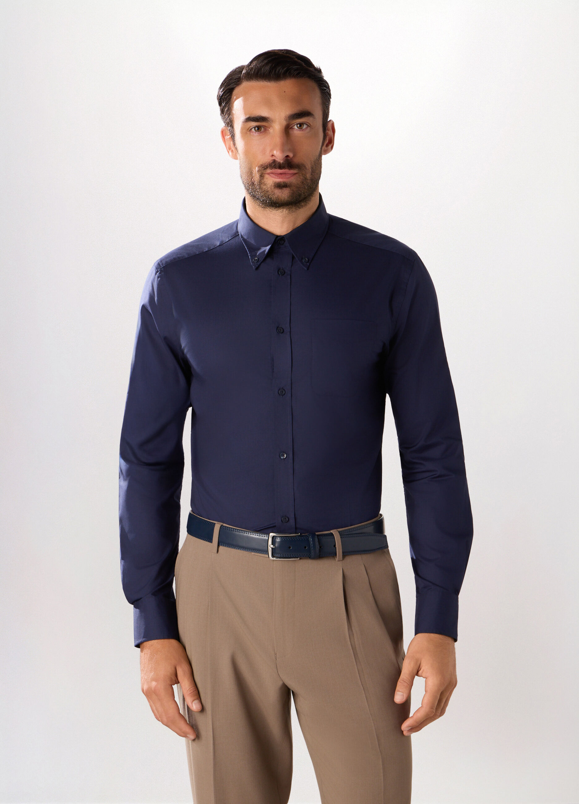 Camicia slim fit in cotone stretch uomo