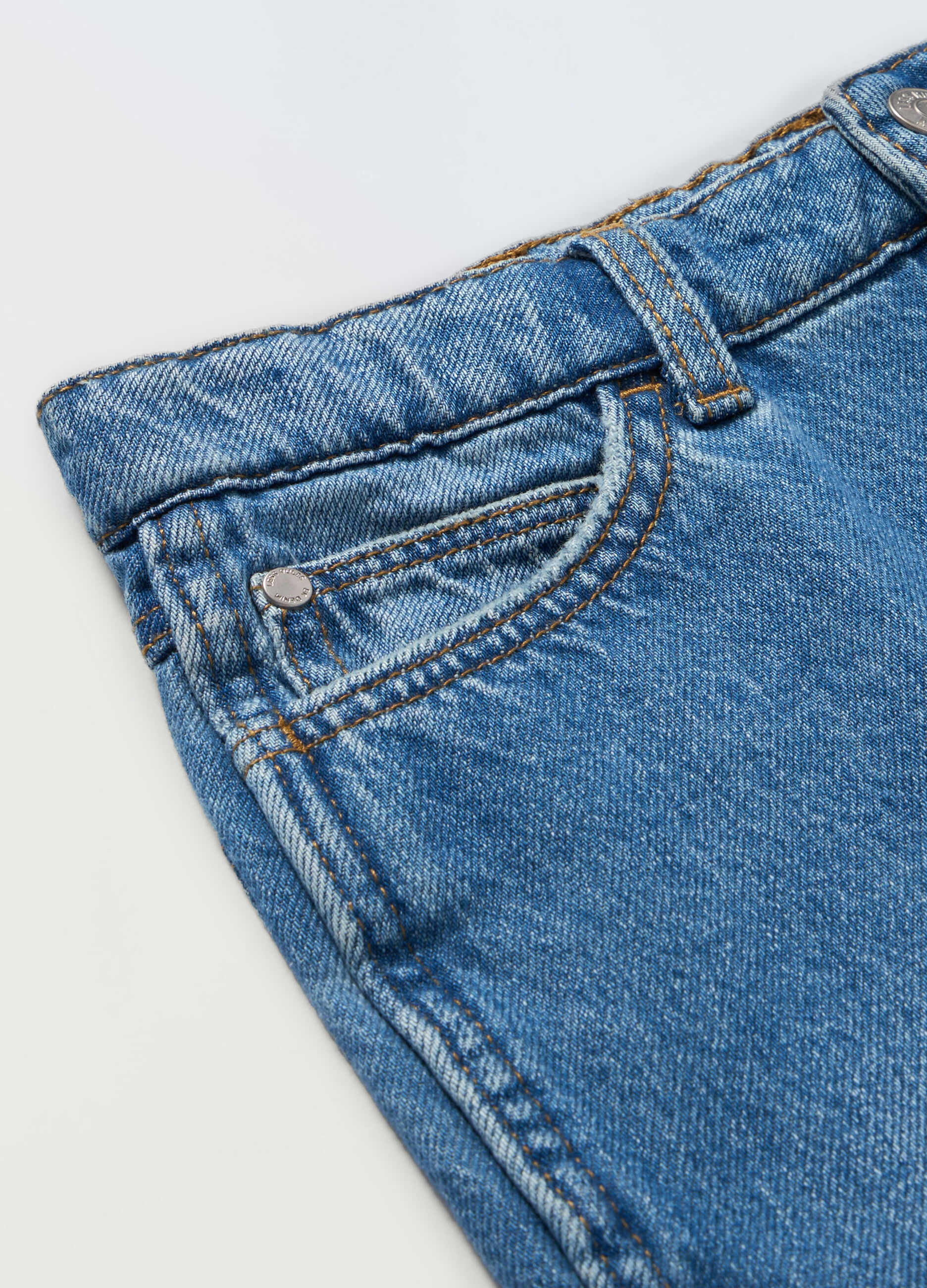 Pantaloni in denim di puro cotone ragazzo_1