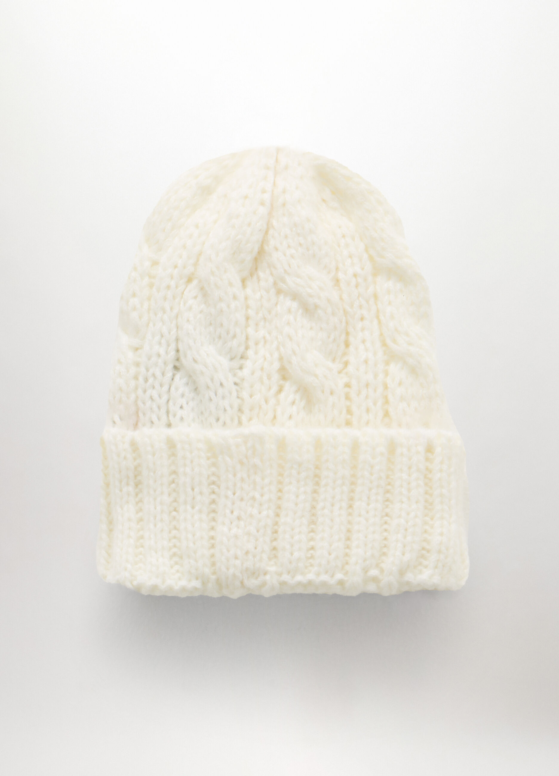 Berretto tricot a treccia donna_1