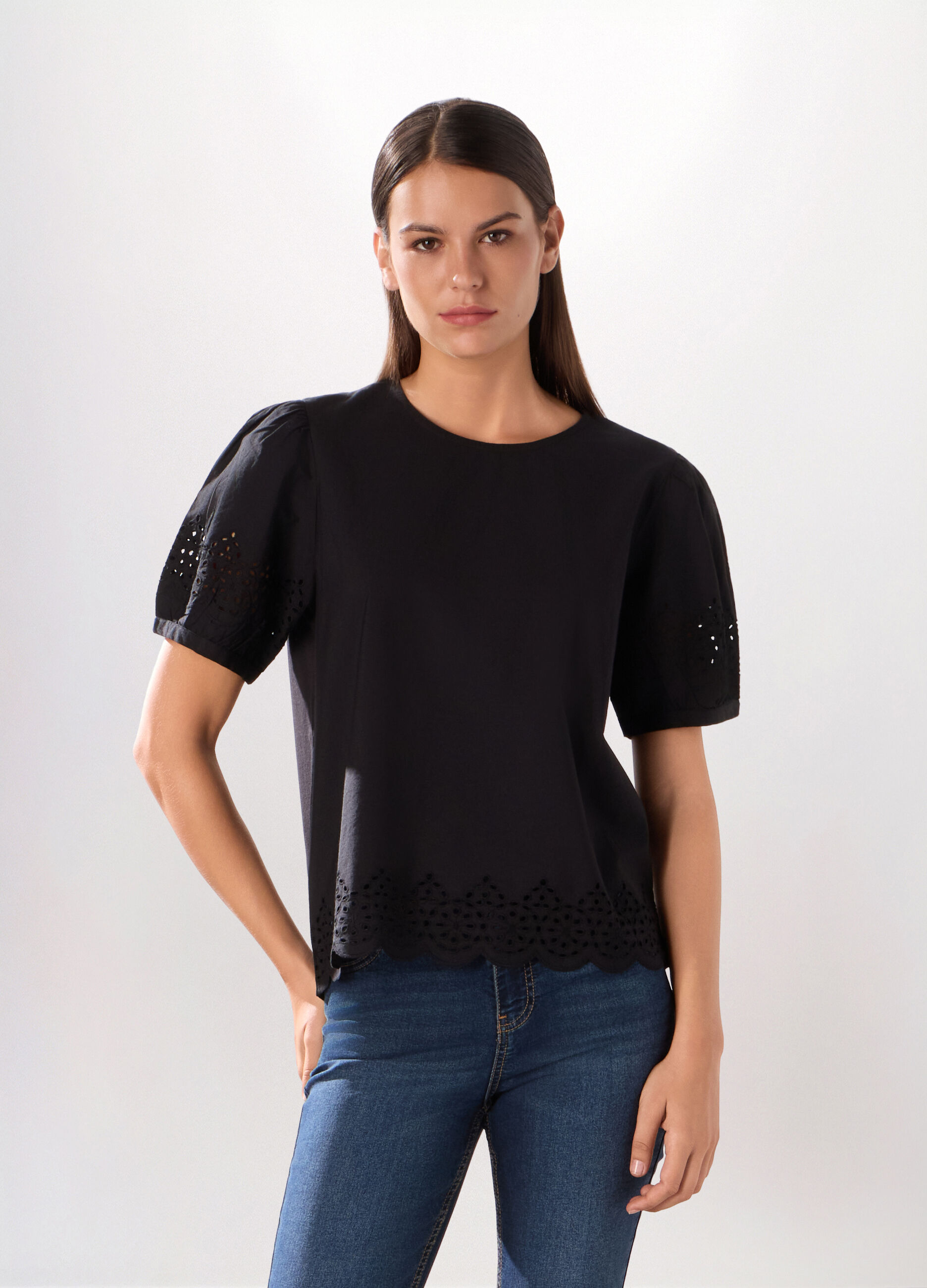 T-shirt in puro cotone donna_0