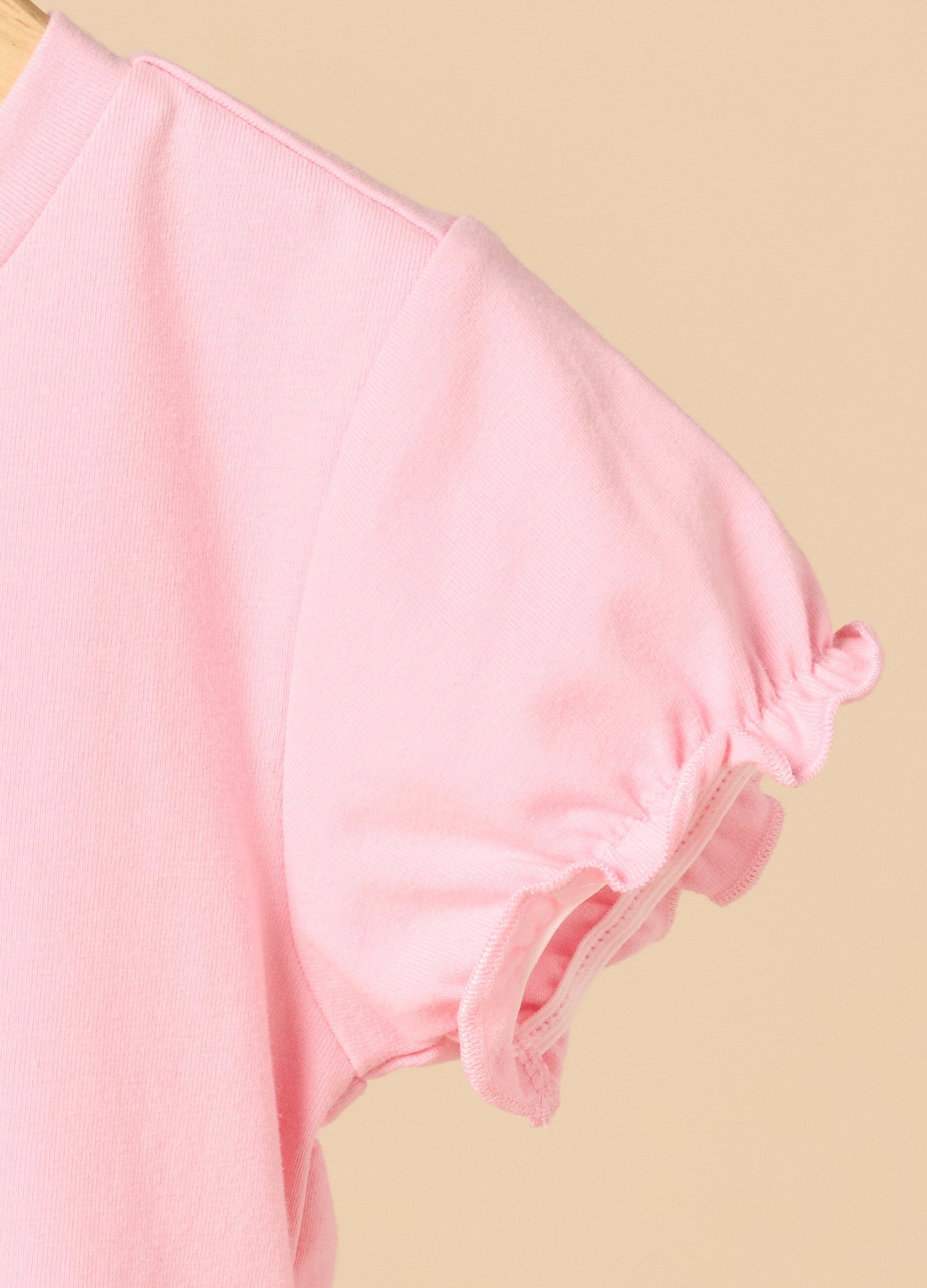 T-shirt IANA in cotone stretch con rouches neonata_1