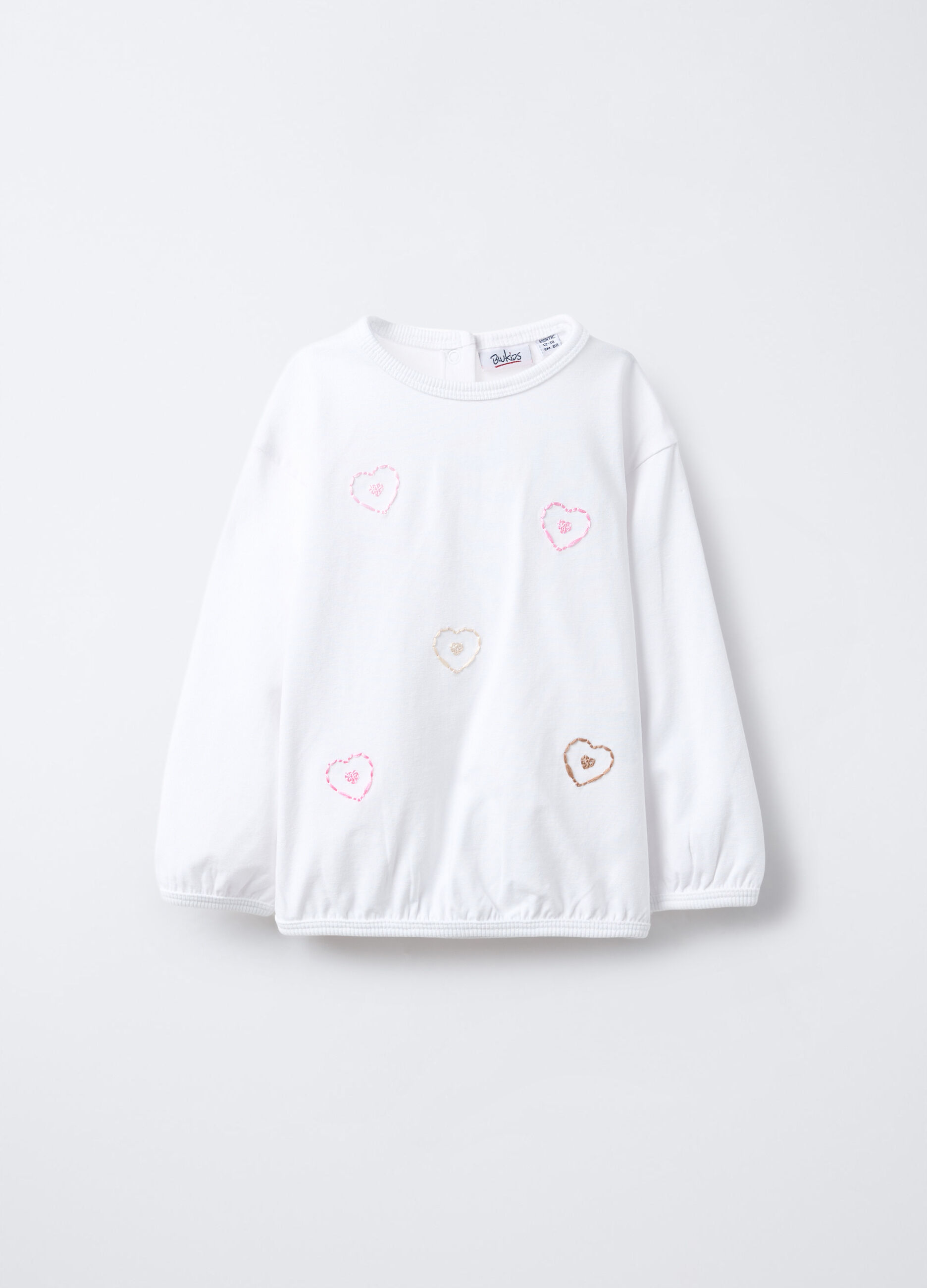 T-shirt in jersey di cotone stretch bimba_0