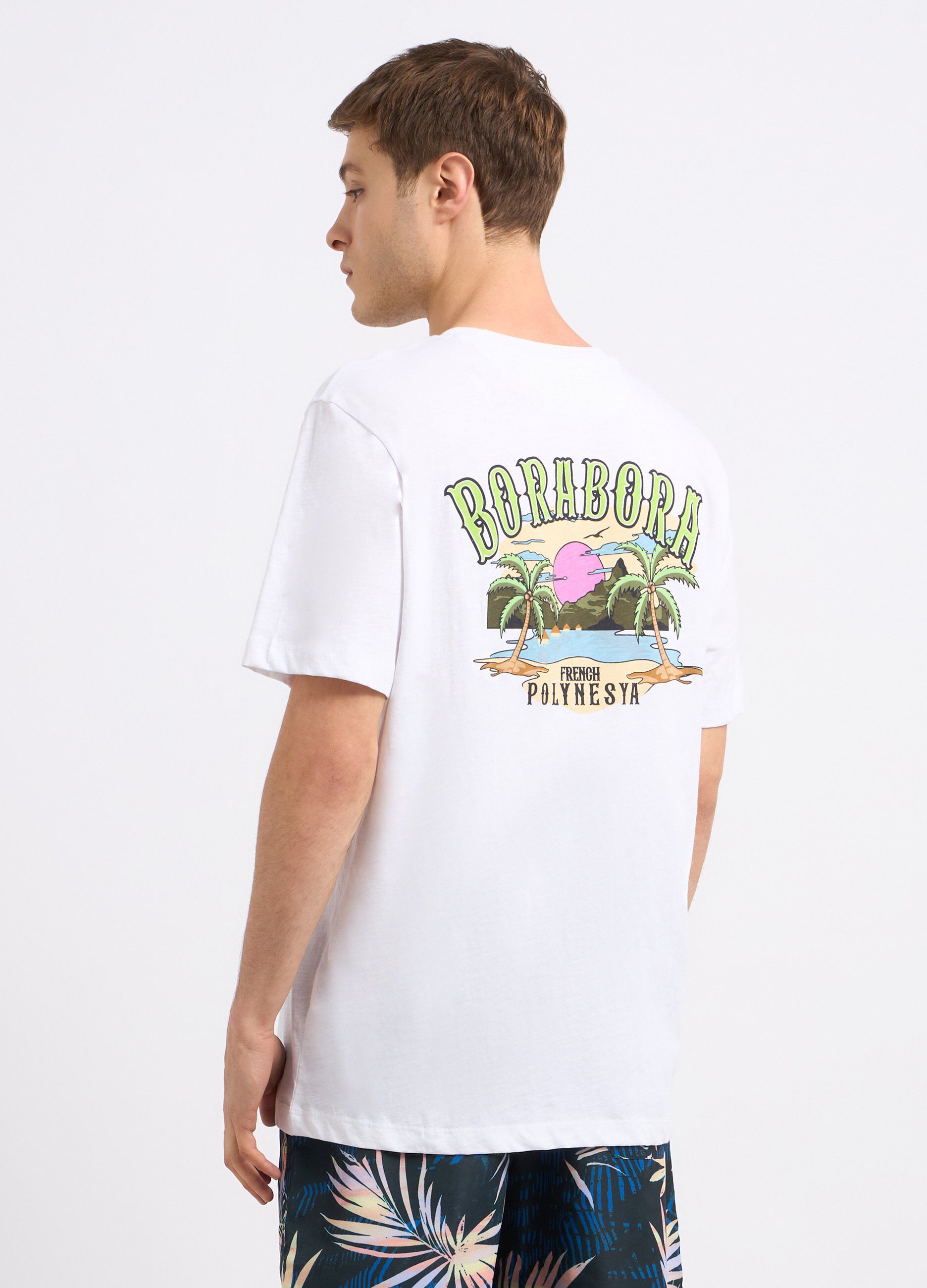 T-shirt in puro cotone con stampa uomo_1