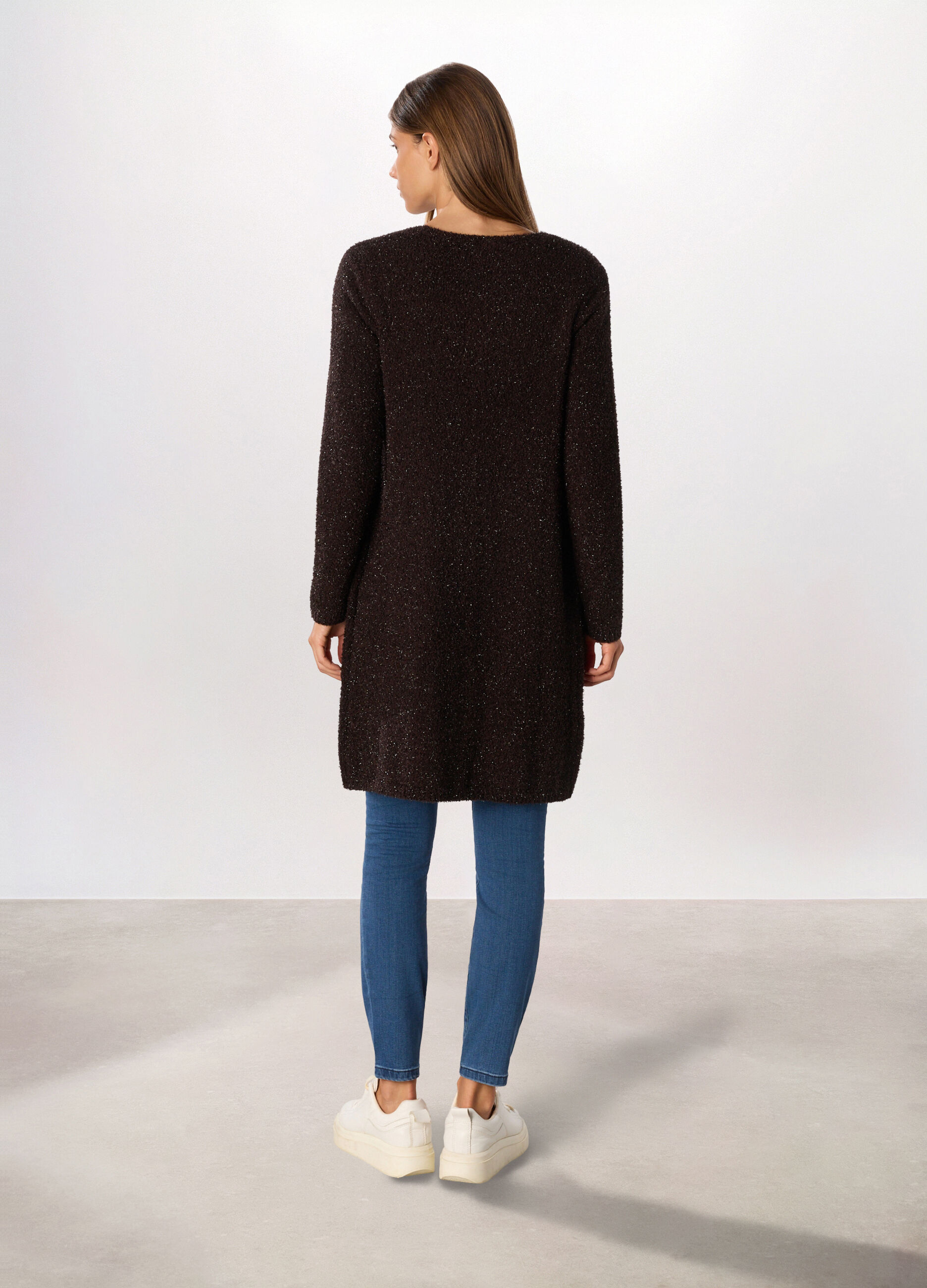 Cardigan tricot lungo donna_1