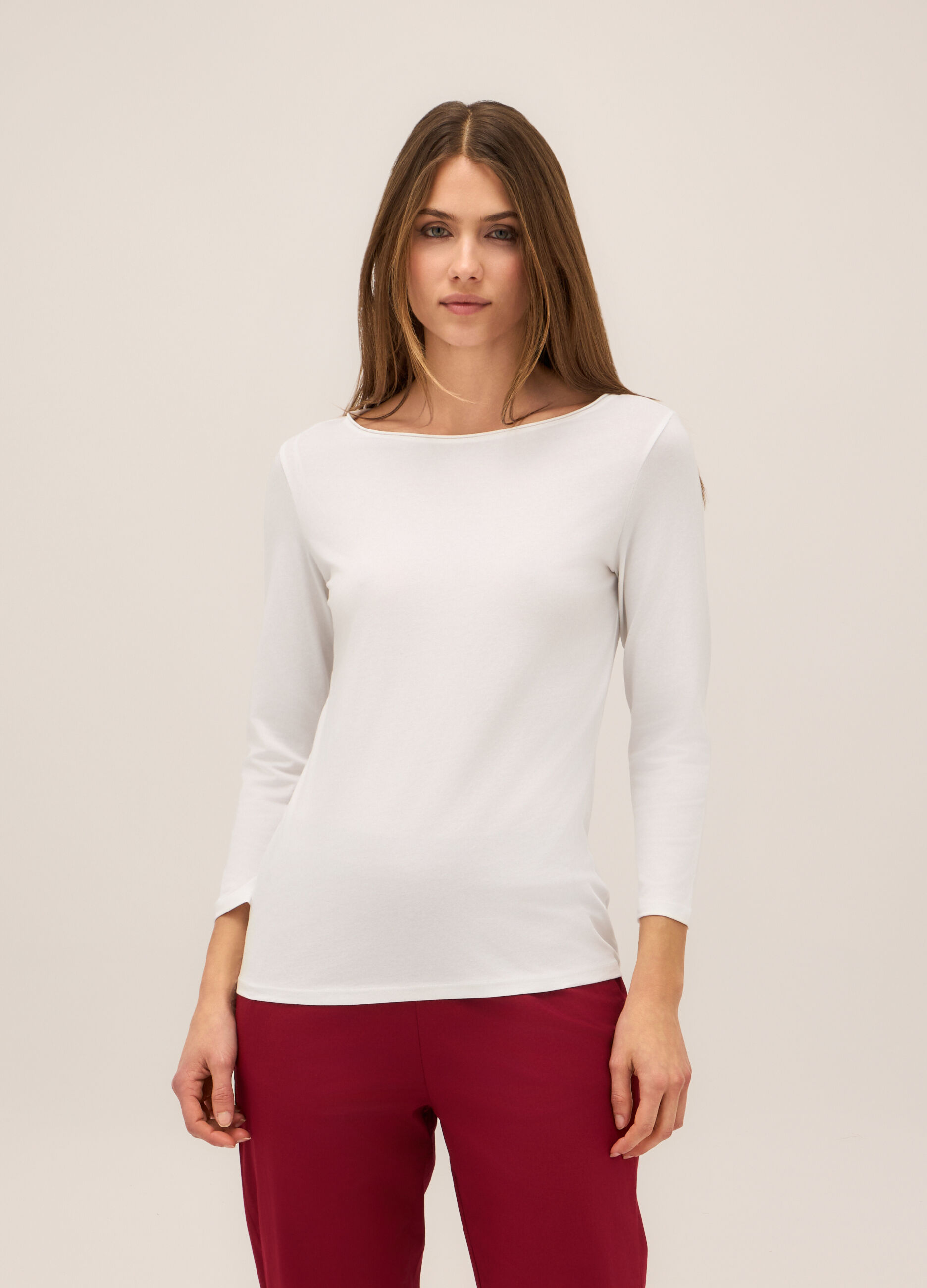 T-shirt in cotone stretch donna_0