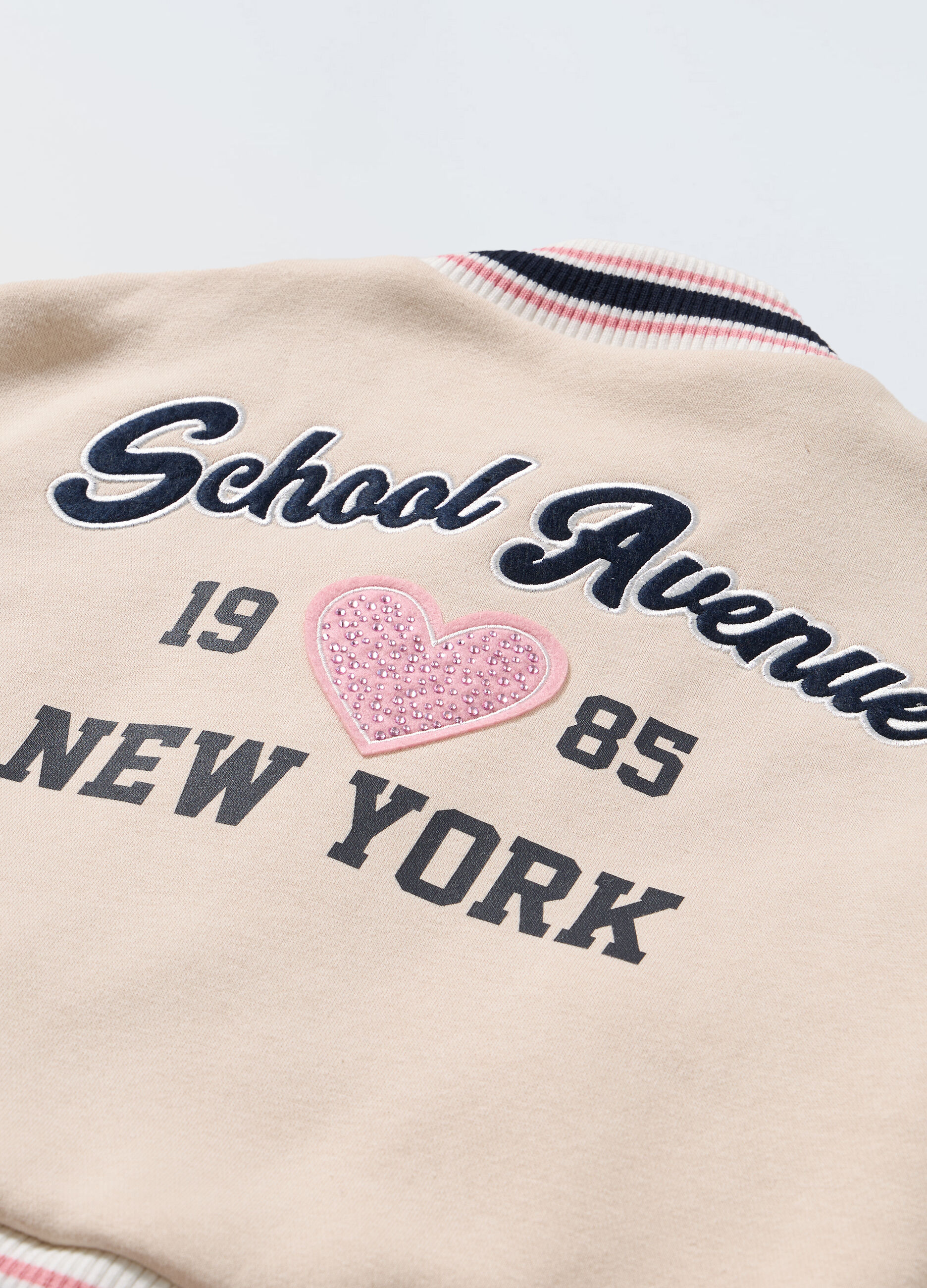 Felpa varsity in misto cotone bambina_1