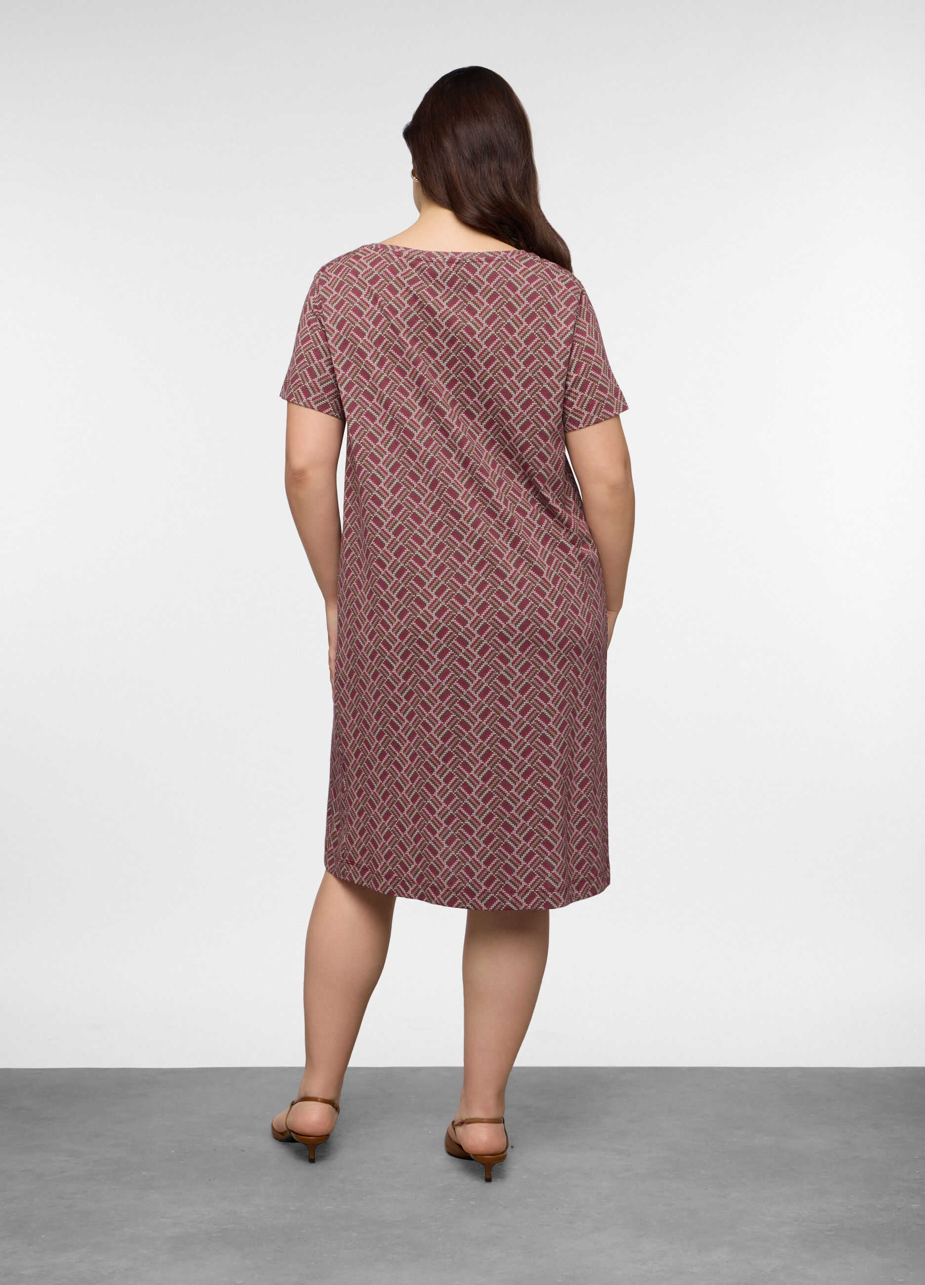 Abito corto girocollo in jersey di puro cotone donna curvy_1