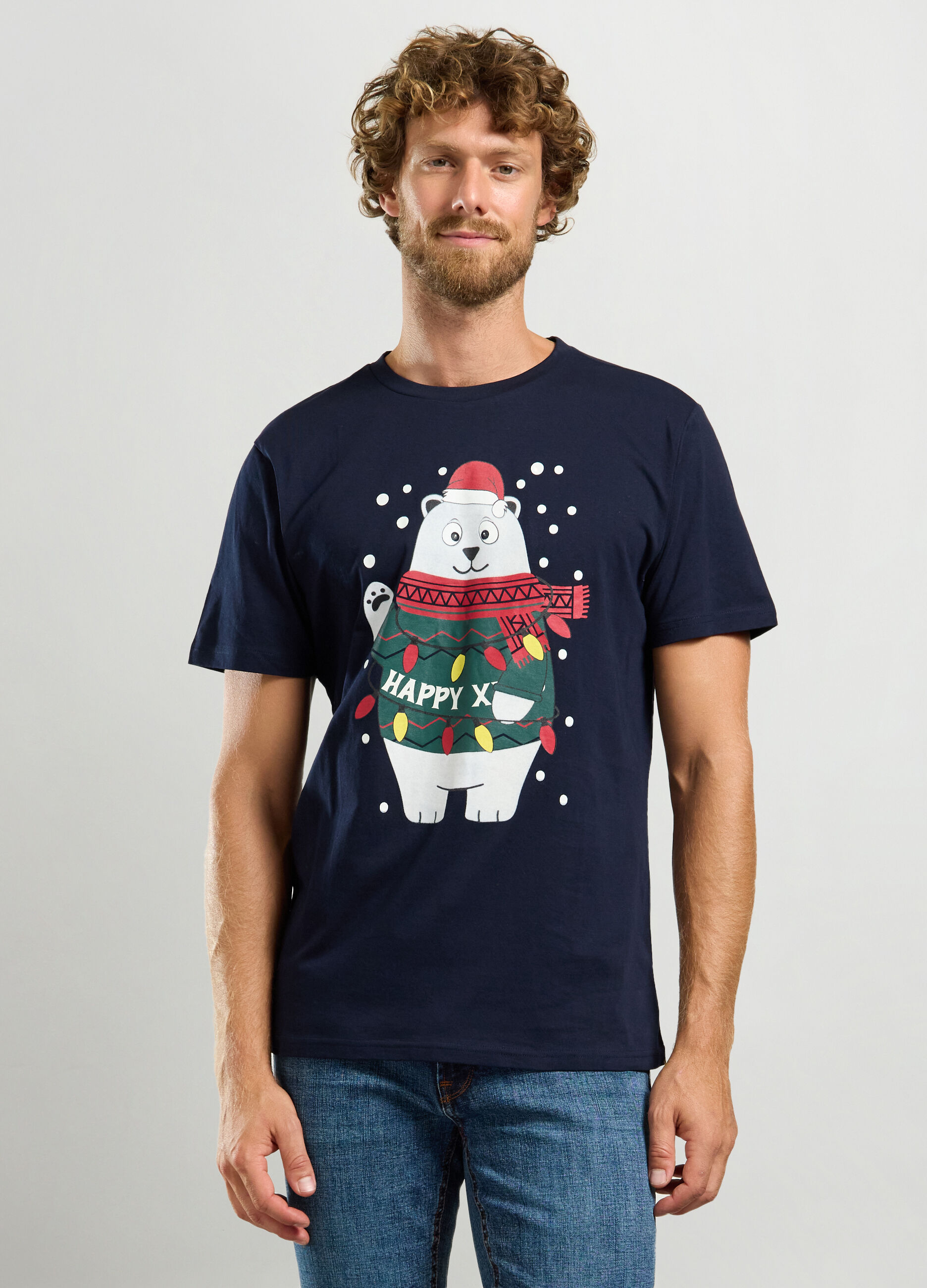 T-shirt con stampa in puro cotone uomo_0