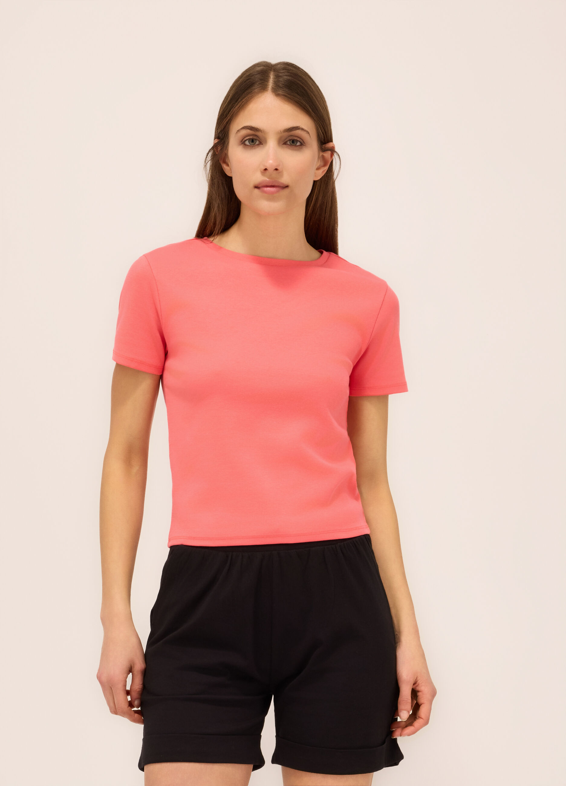 T-shirt in cotone stretch donna_0