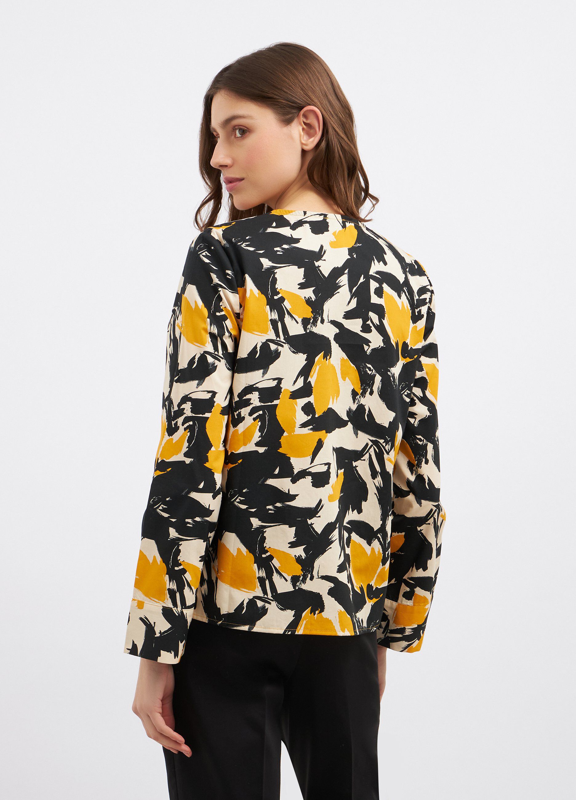 Blusa in puro cotone con stampa donna_1