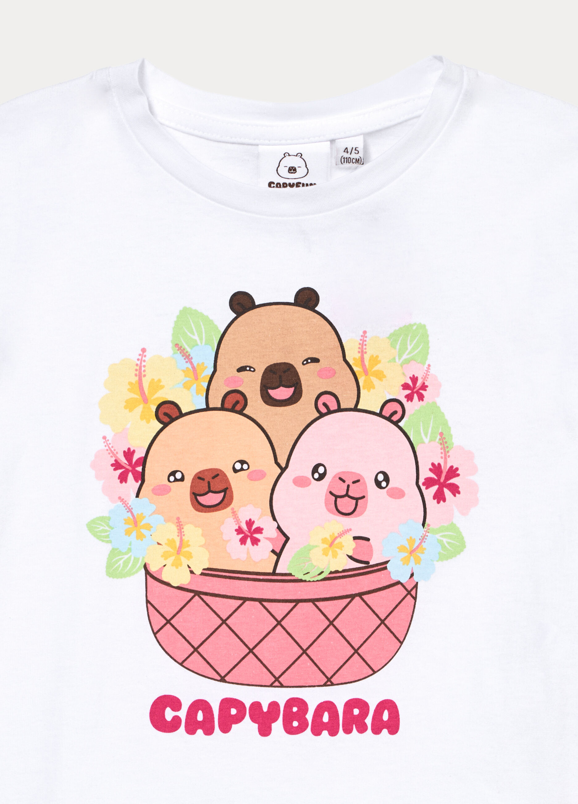 T-shirt girocollo Capybara in jersey di puro cotone bambina_2