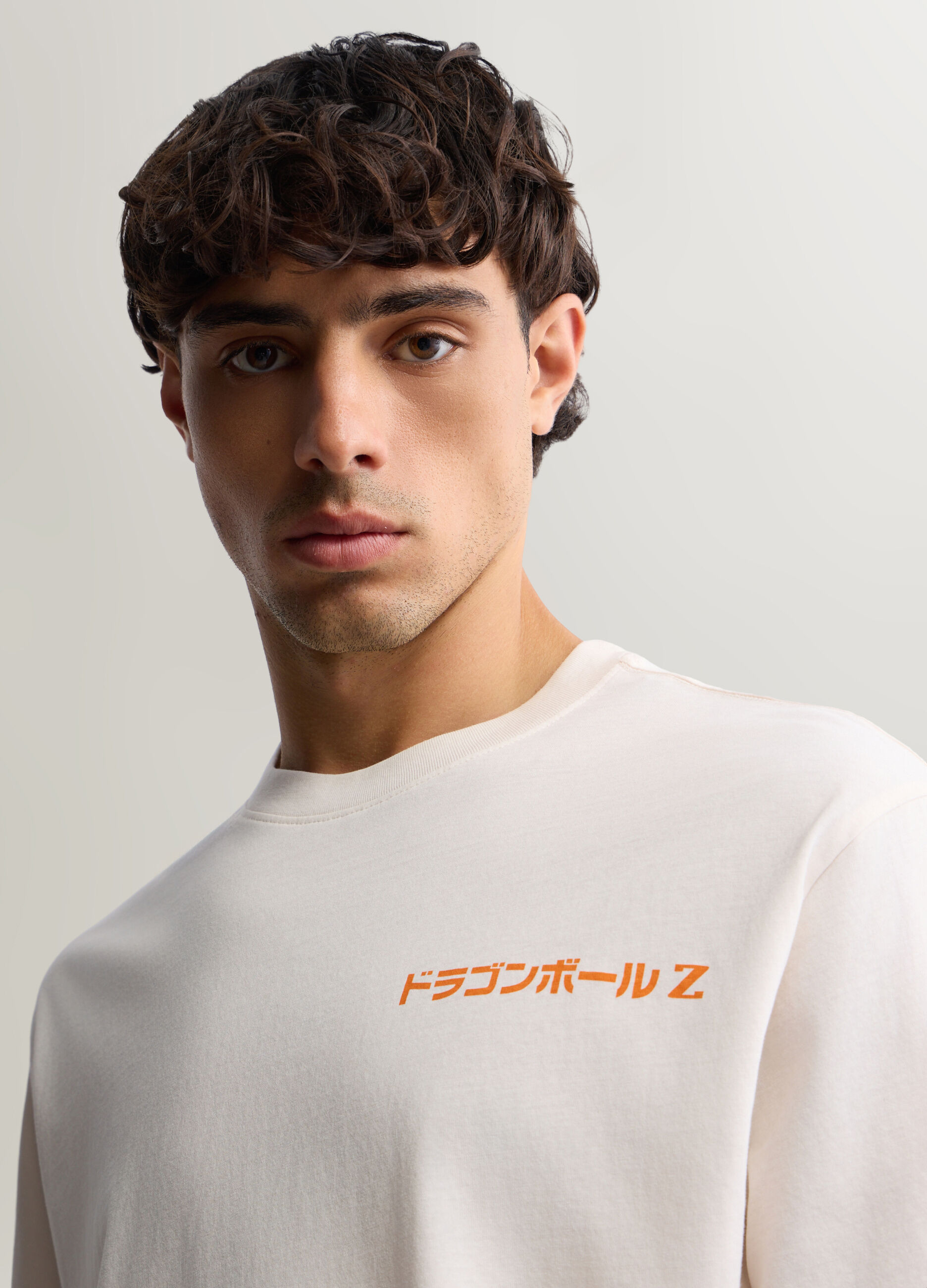 T-shirt girocollo in cotone con stampa Dragonball uomo