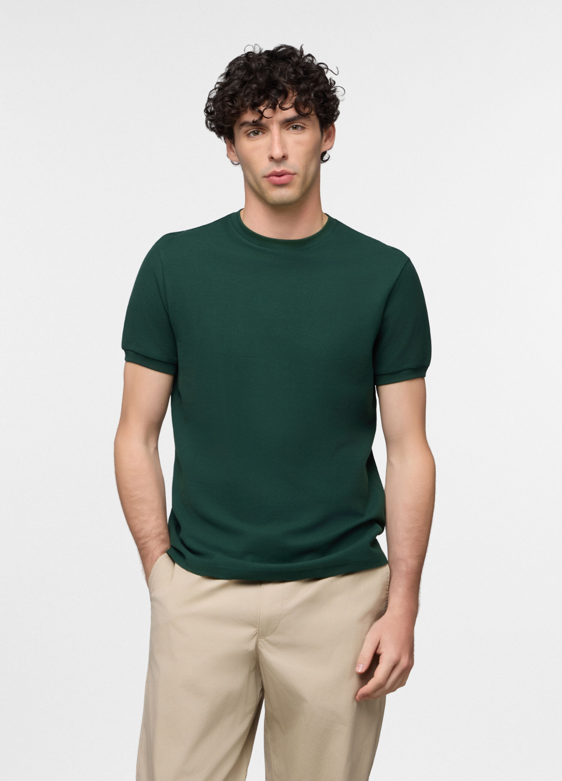 T-shirt in piquet di cotone uomo