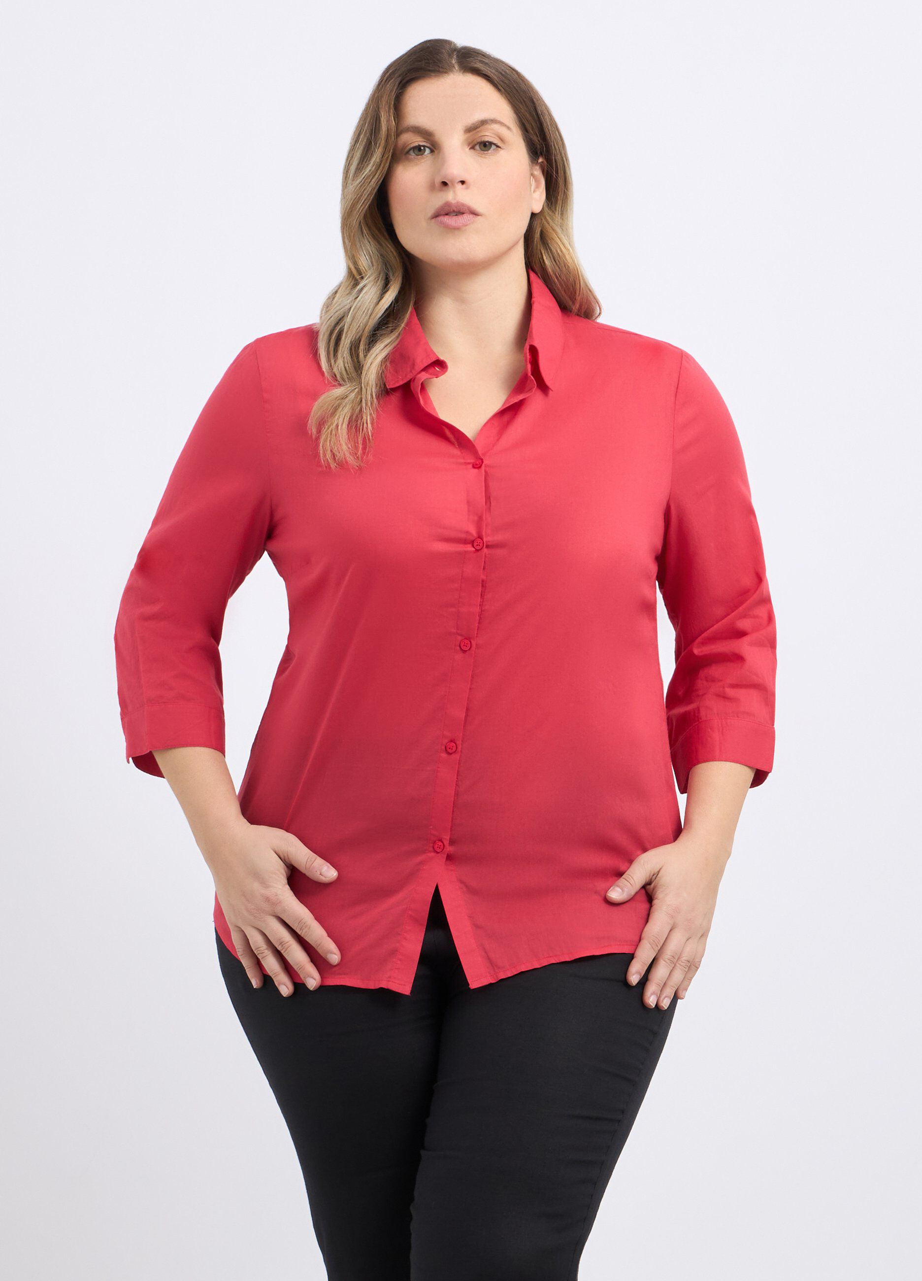Camicia in puro cotone donna curvy_0