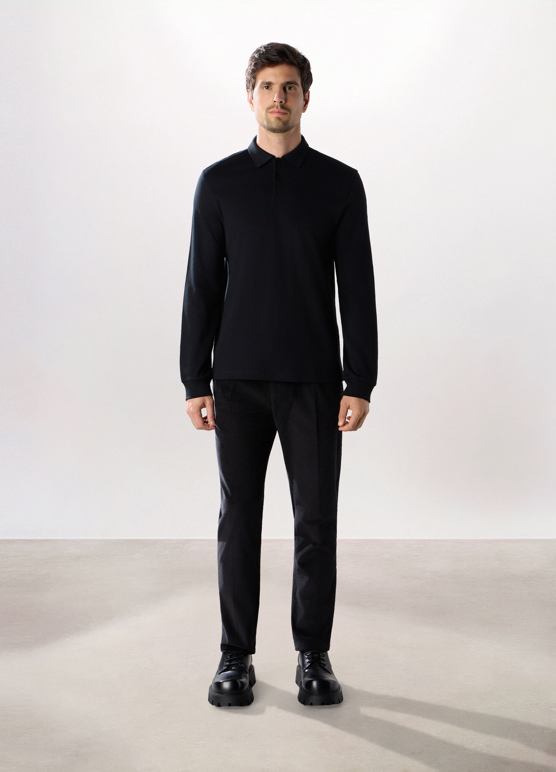 Pantalone chino in velluto di cotone stretch uomo_0