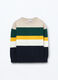 Girocollo tricot in puro cotone a righe bambino _0