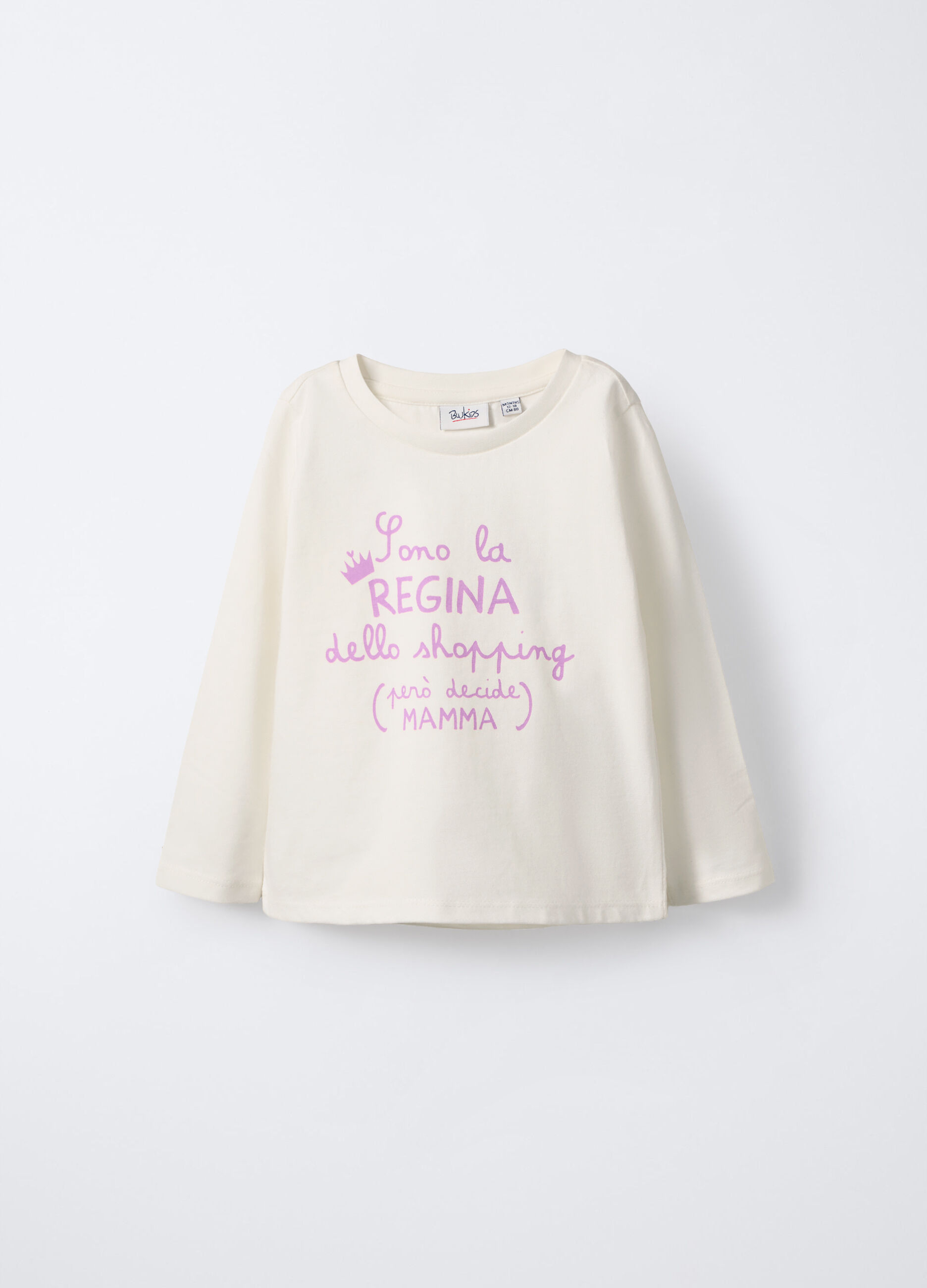 T-shirt girocollo in puro cotone bimba_0