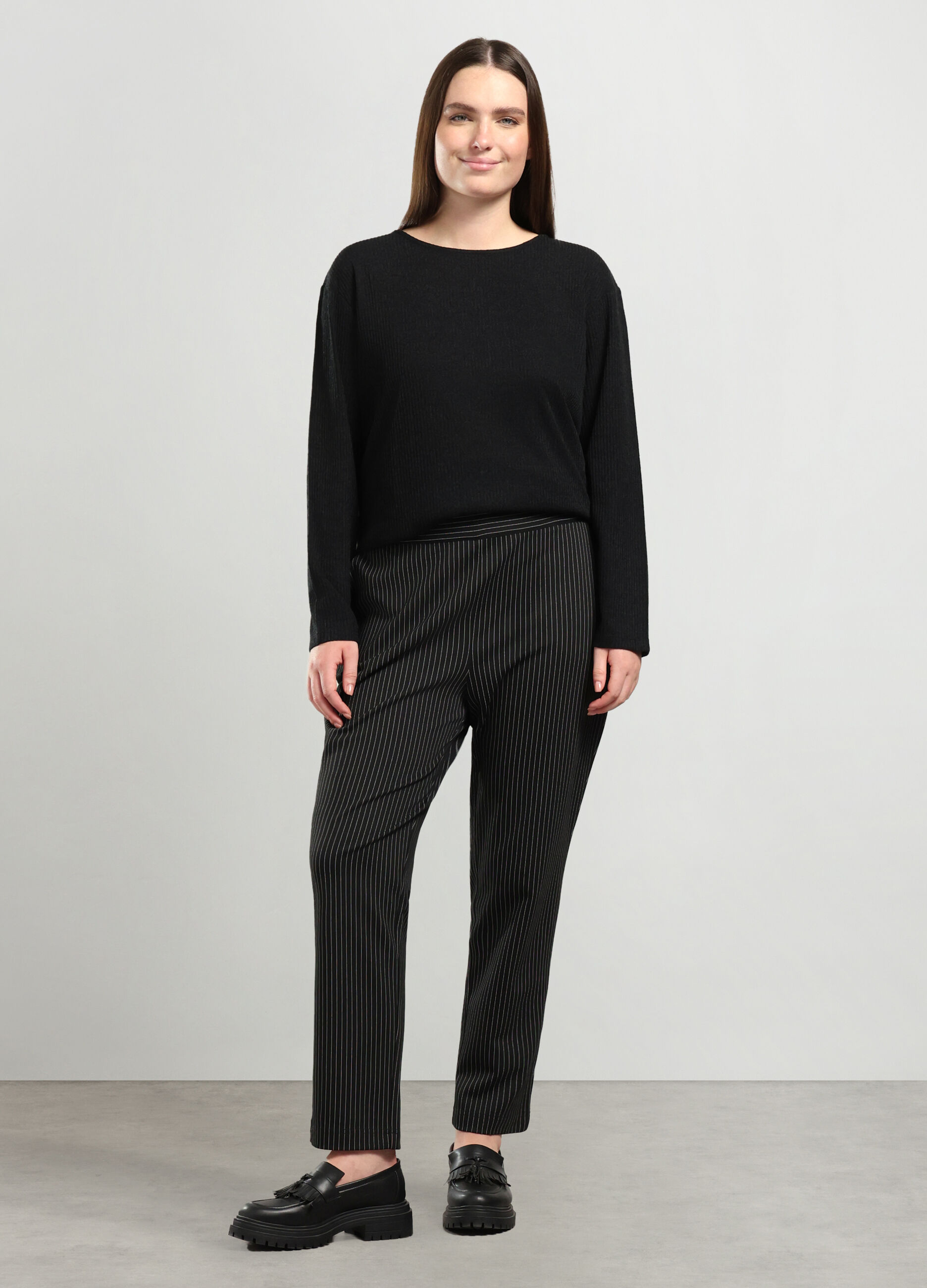 Pantalone gessato donna curvy_0