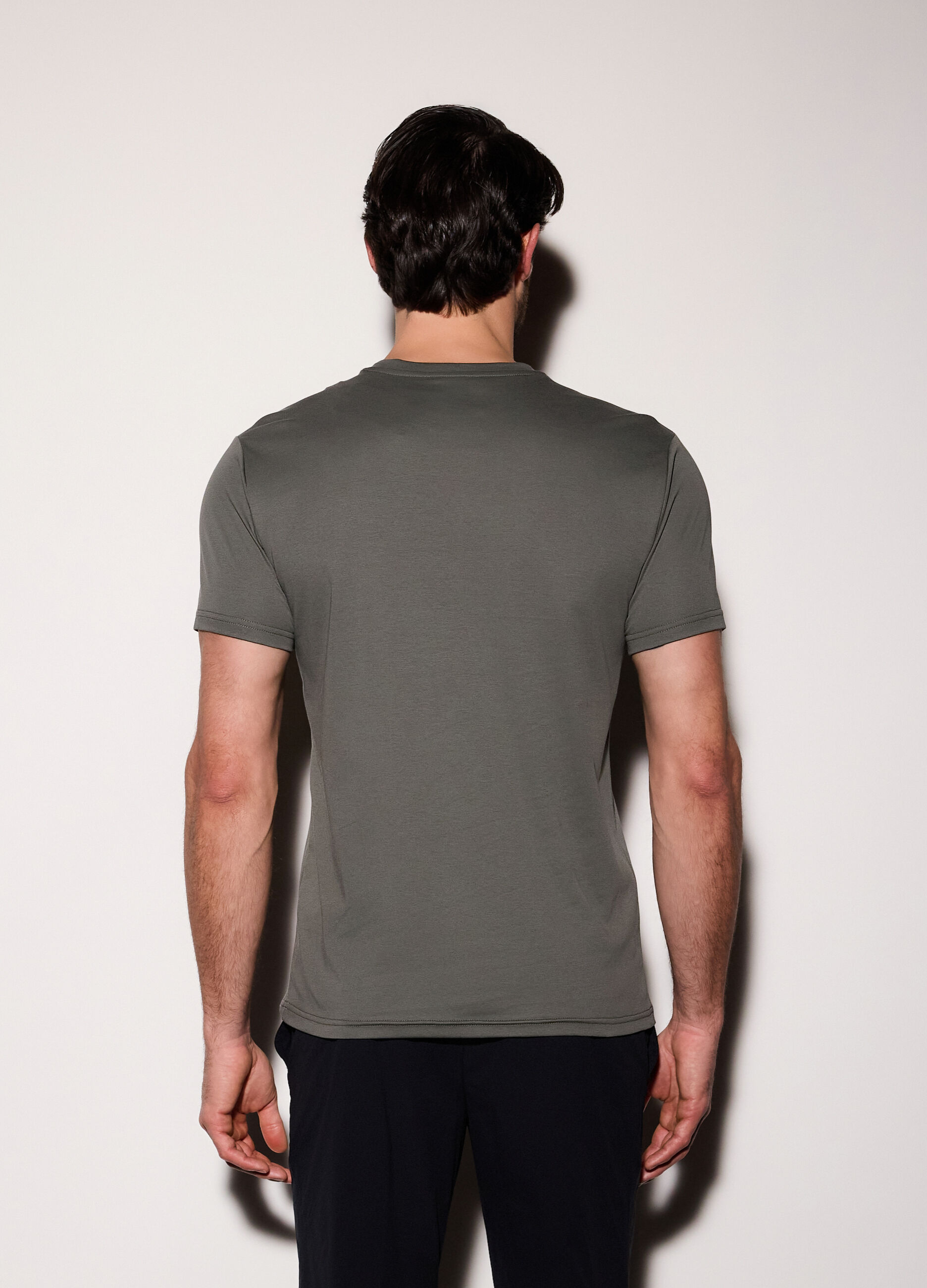 T-shirt slim fit in jersey di cotone uomo_1