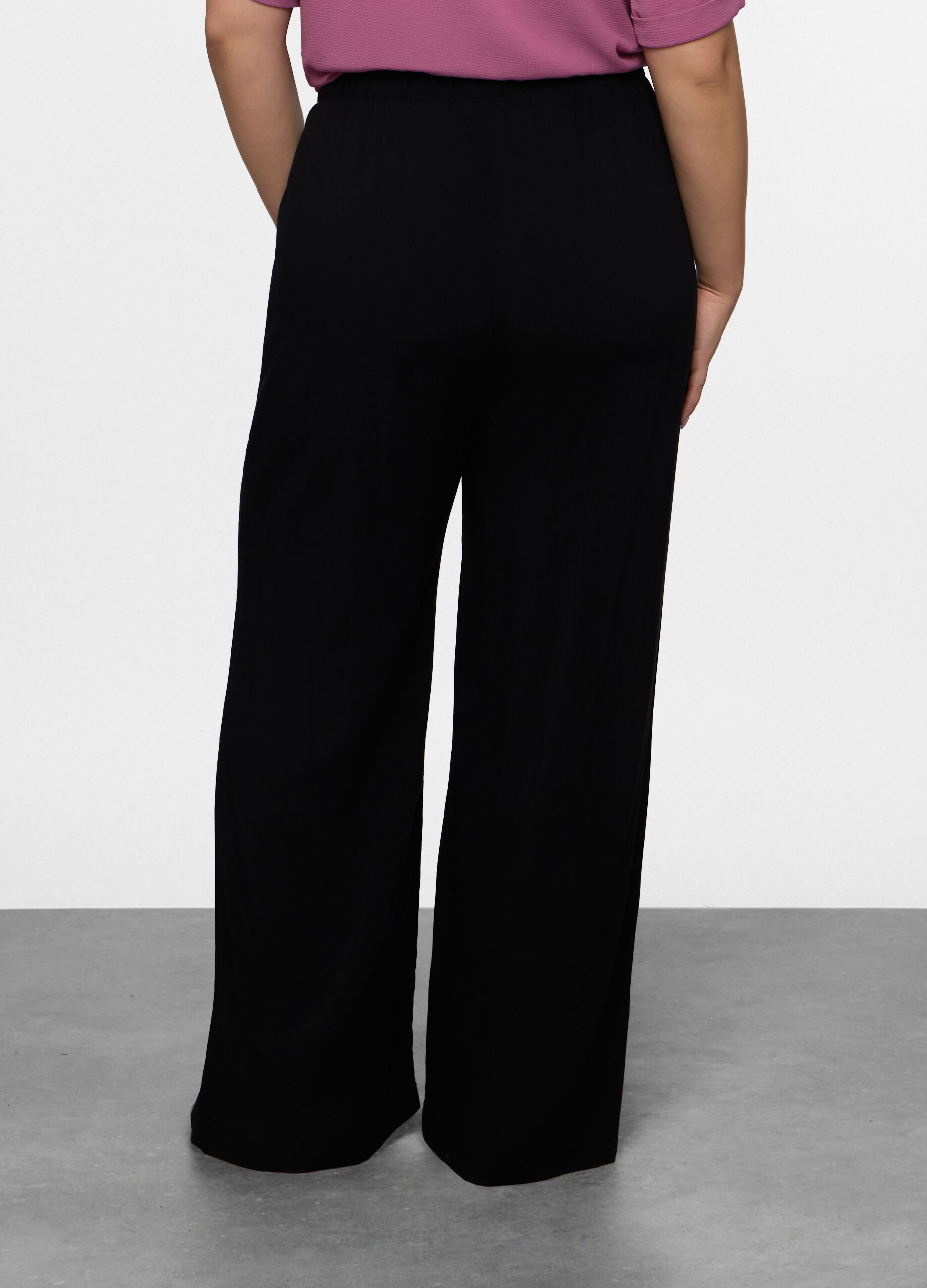 Pantaloni Fit Relaxed in pura viscosa donna curvy_1