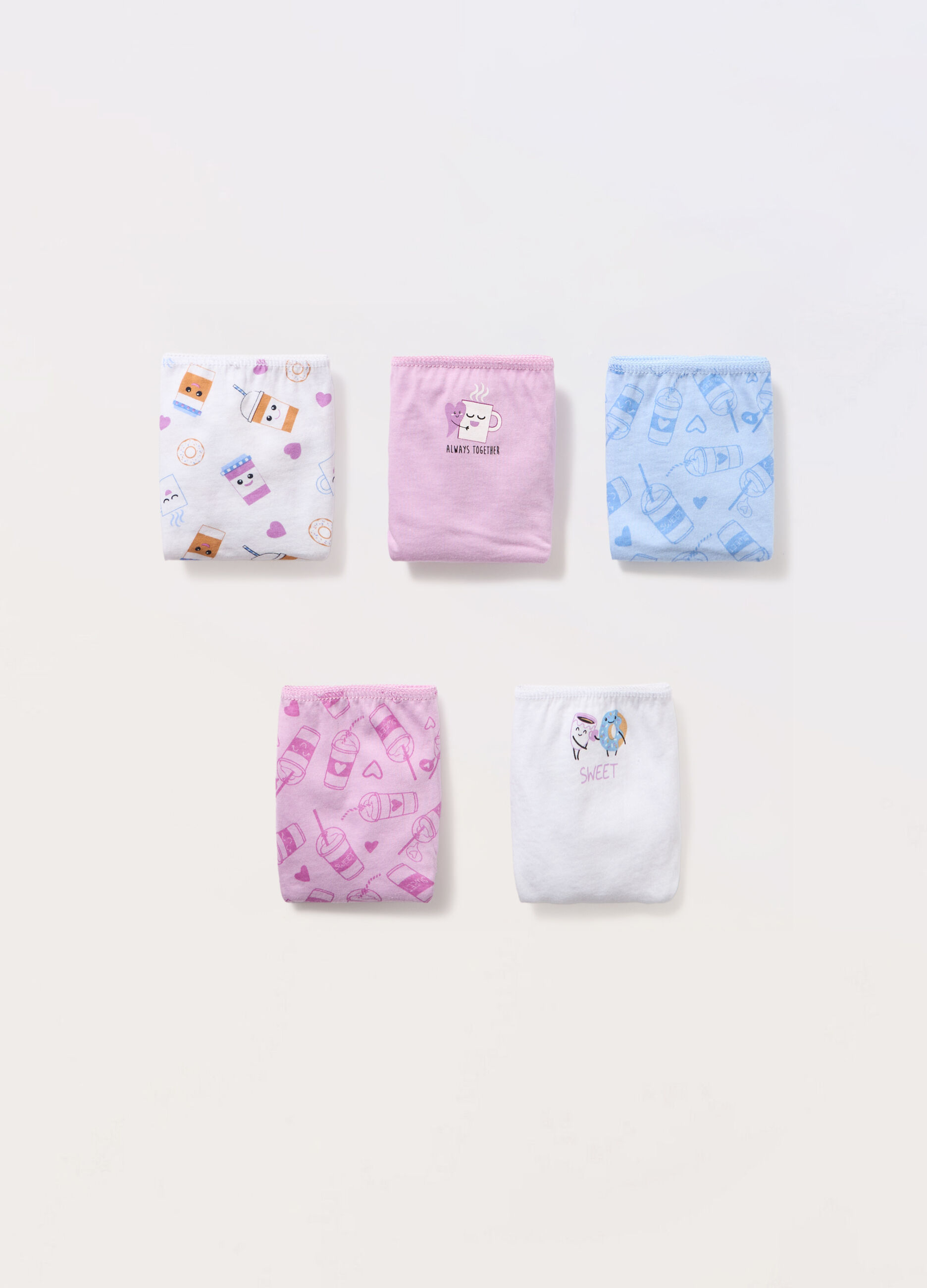 Pack 5 slip in puro cotone ragazza_0