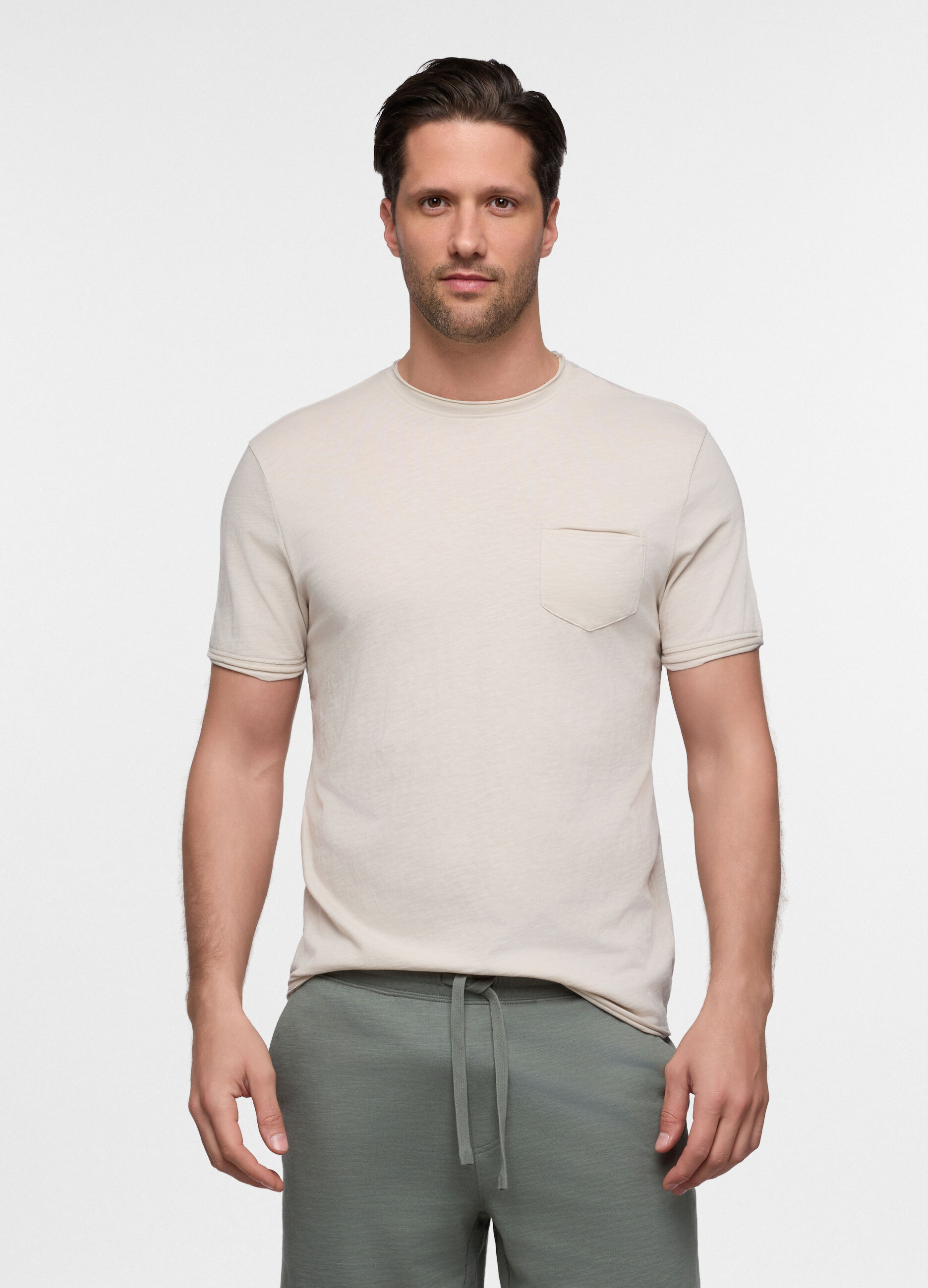 T-shirt in cotone con taschino uomo