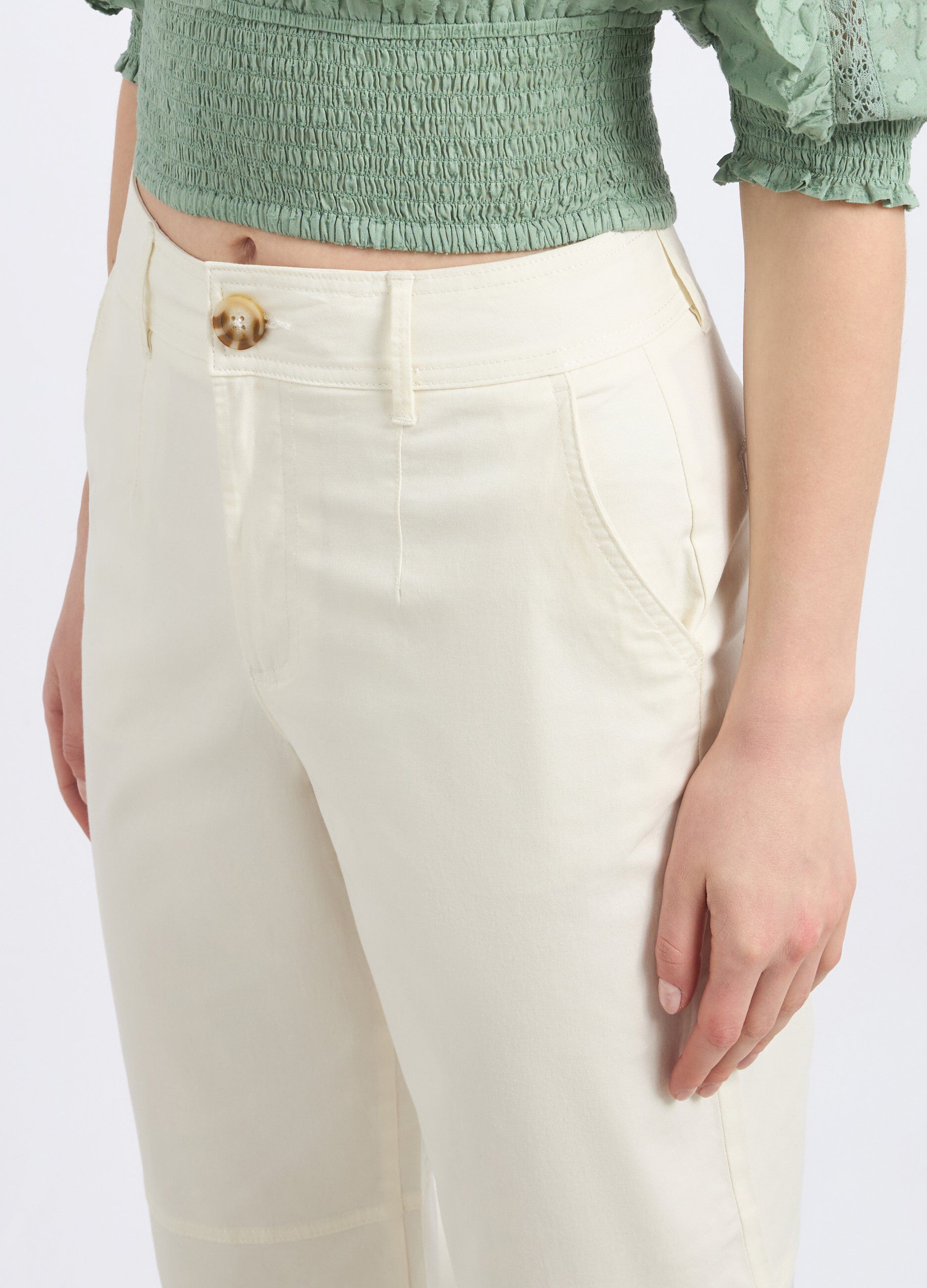Pantaloni in cotone stretch donna_2
