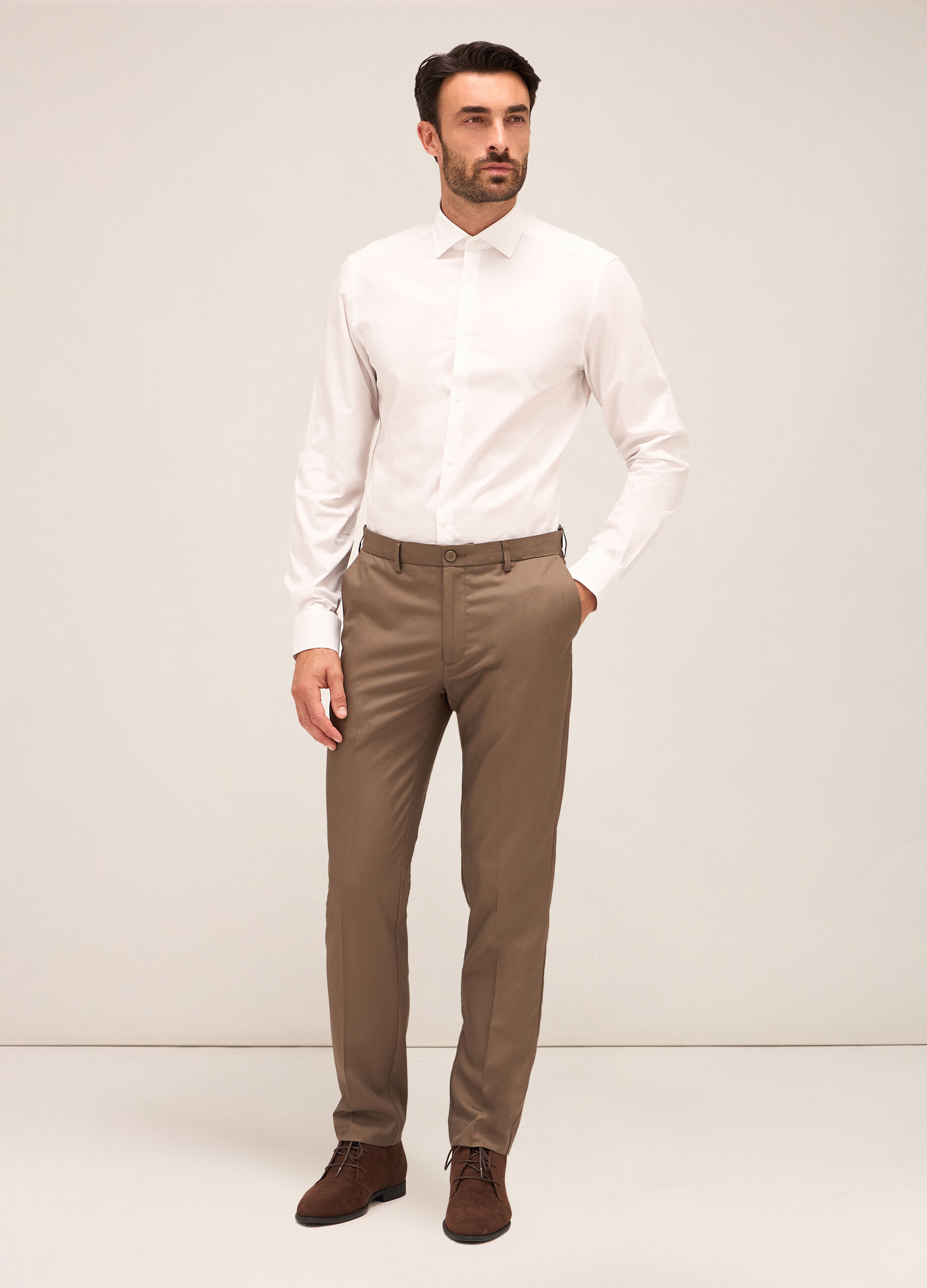Pantaloni slim fit in tessuto tecnico uomo_0